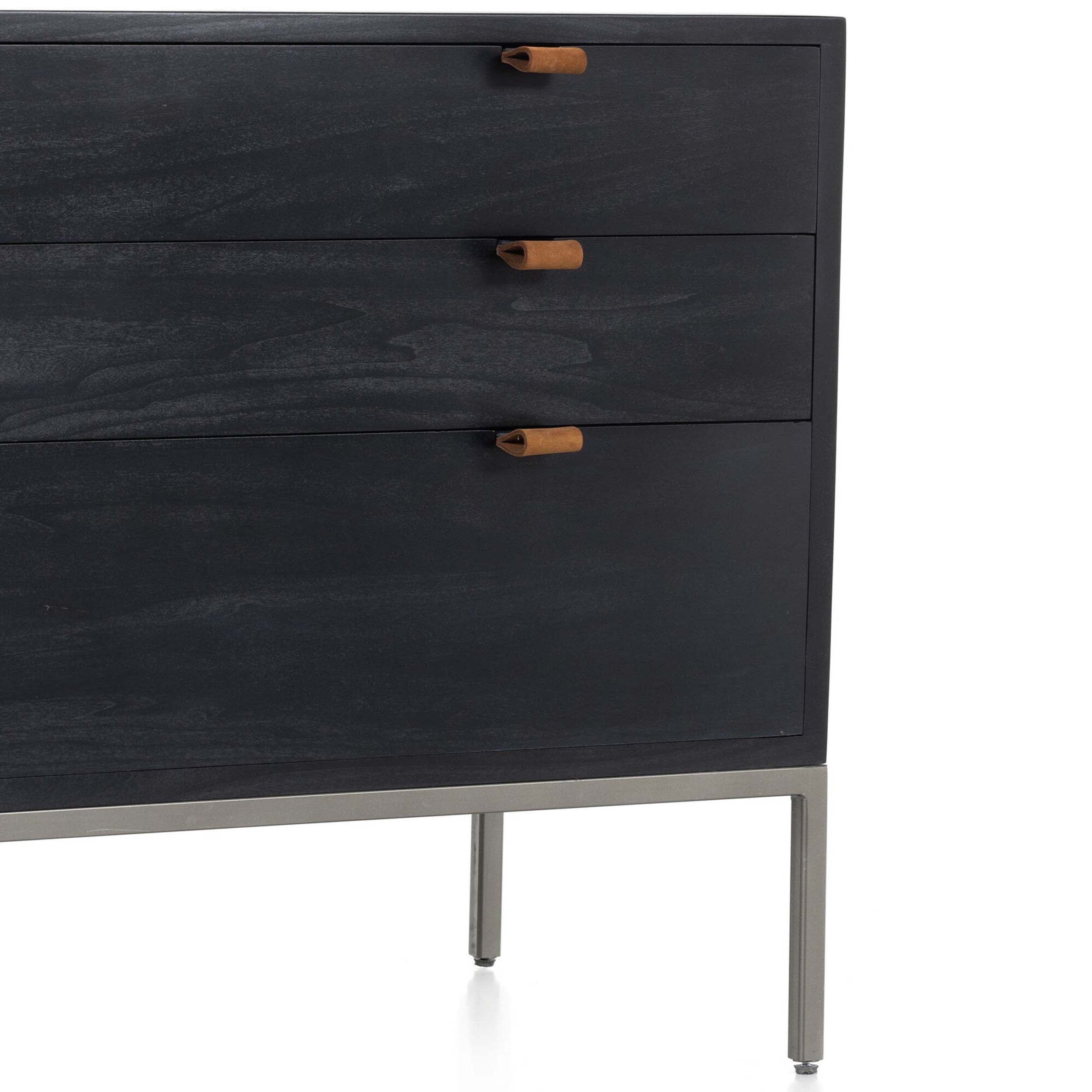 Trey Large Nightstand, Black Wash Poplar