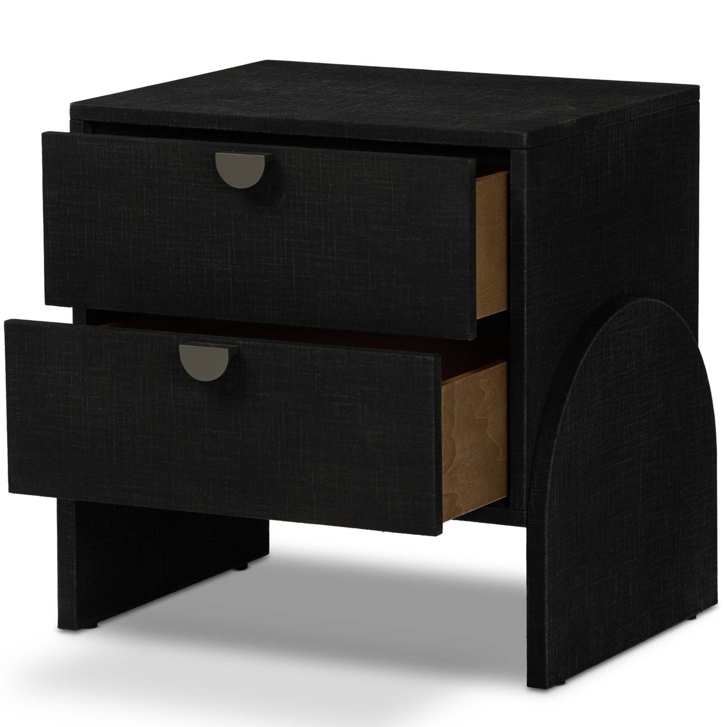 Cressida Nightstand, Black Linen