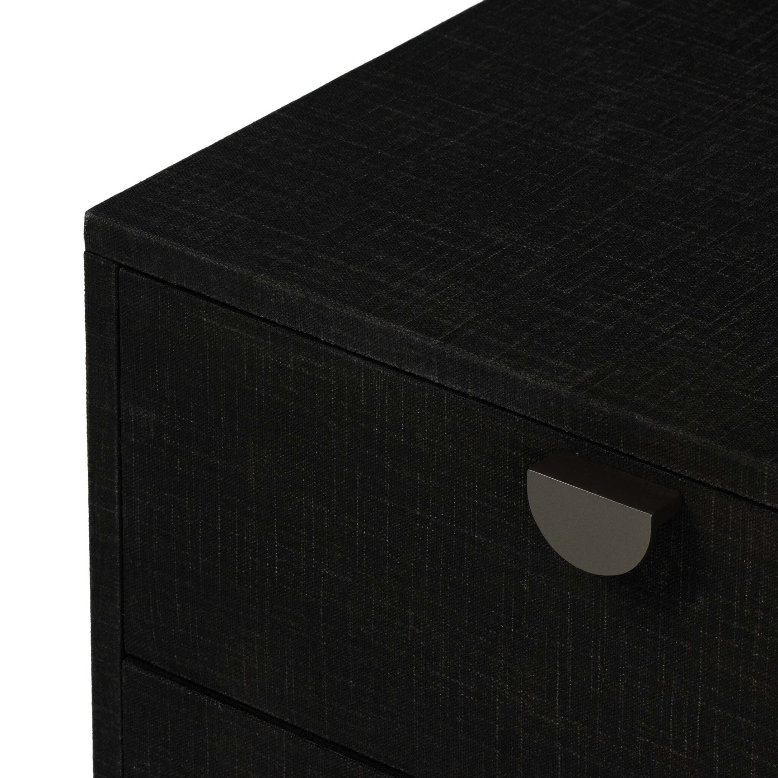 Cressida Nightstand, Black Linen