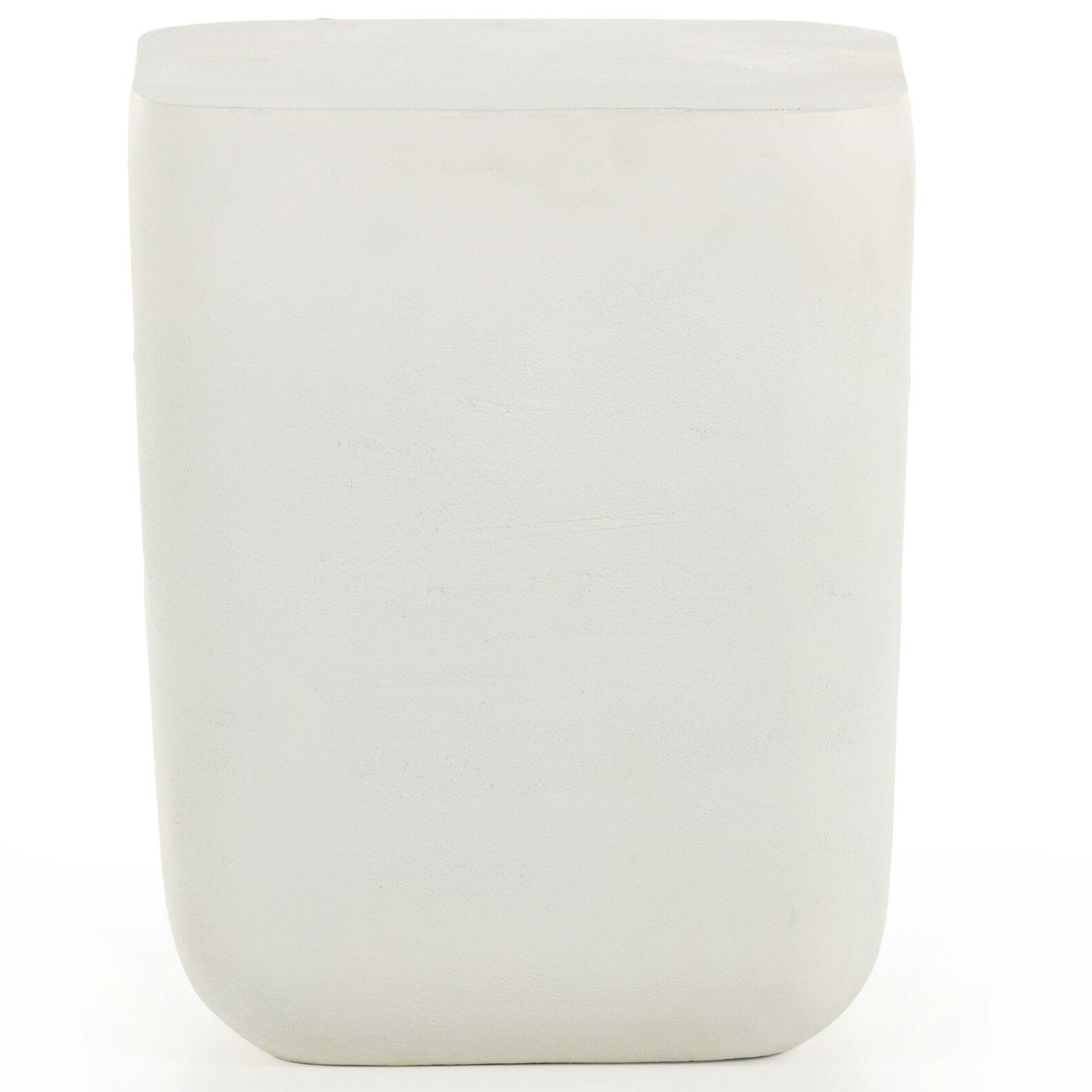 Basil Outdoor Square Drink Table, Matte White Cast Aluminum