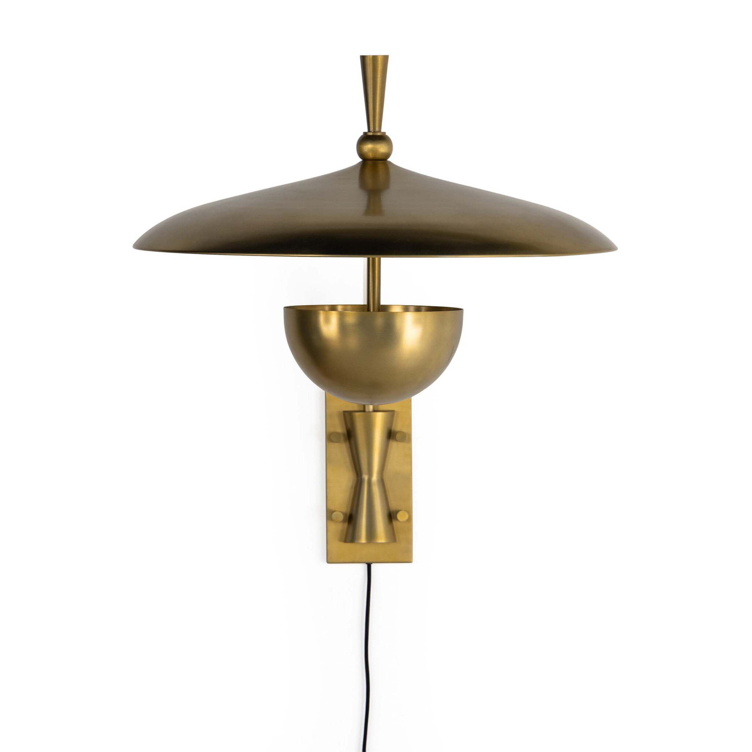 Bennington Sconce, Antique Brass Iron