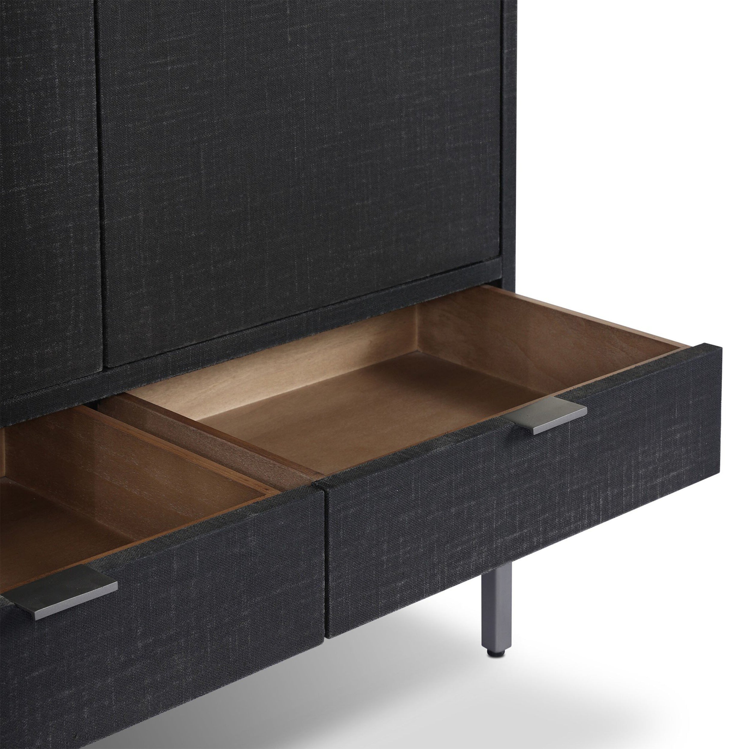 Cressida Bar Cabinet, Black Linen