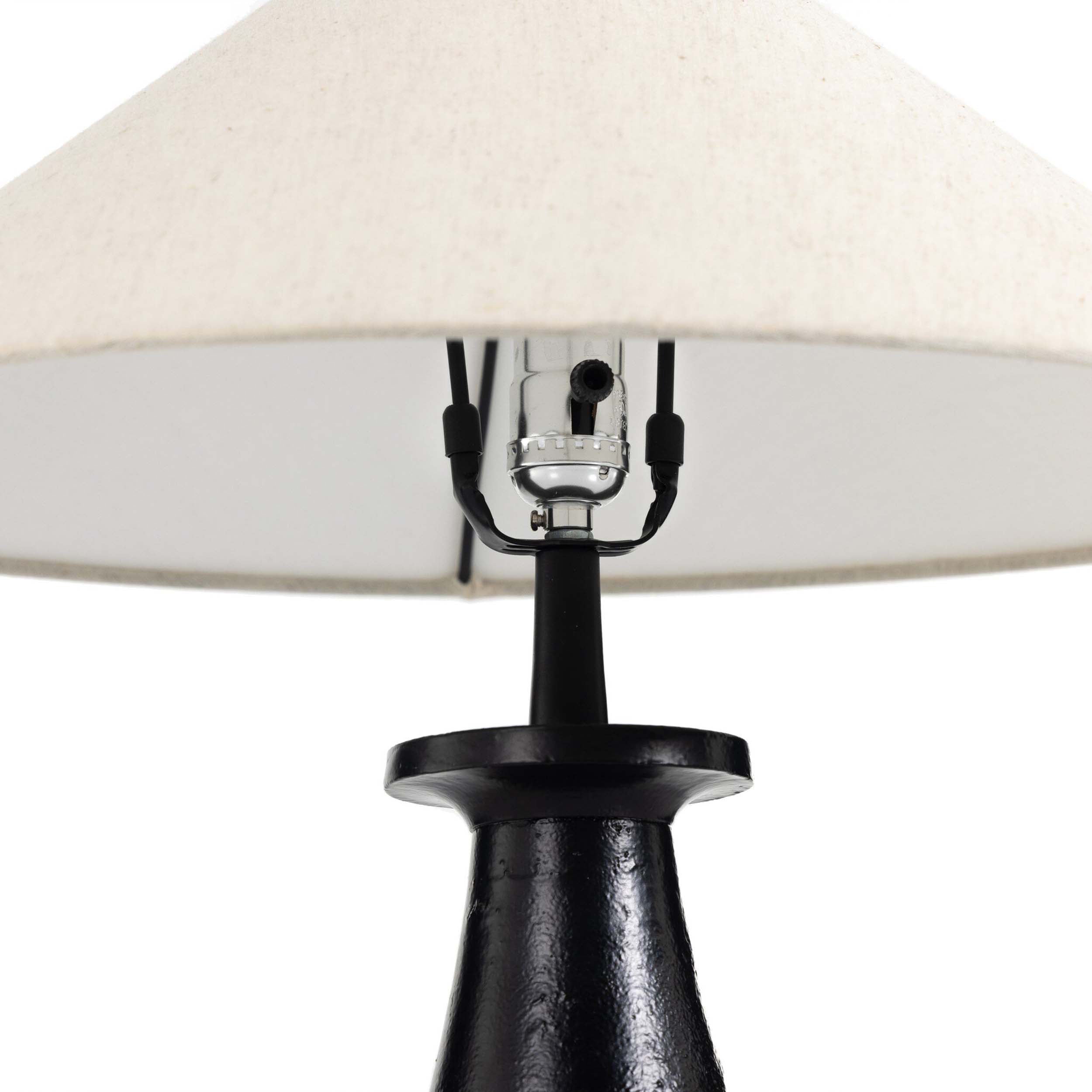 Innes Tapered Shade Table Lamp, Matte Black Cast Aluminum