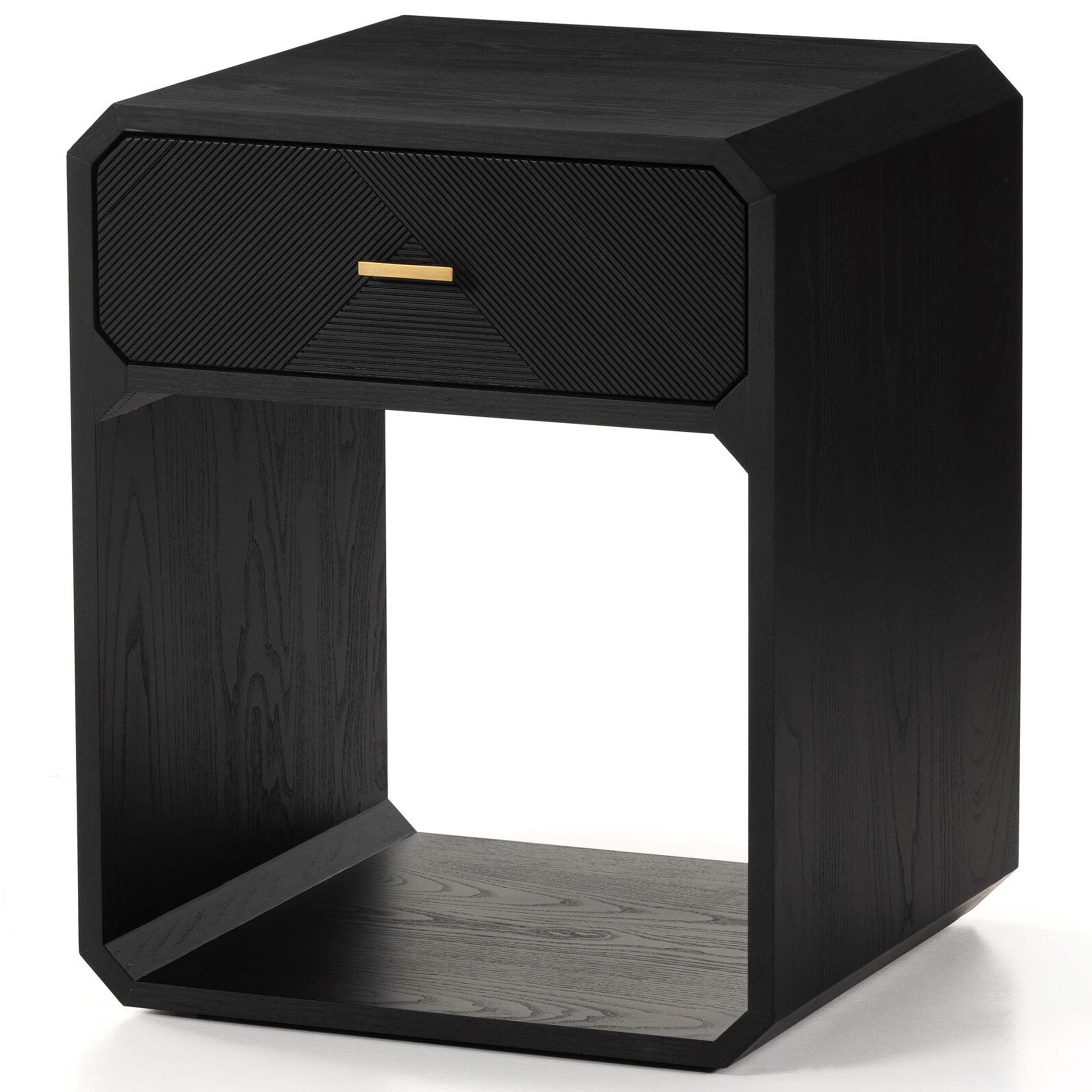 Caspian Nightstand, Black Ash Veneer