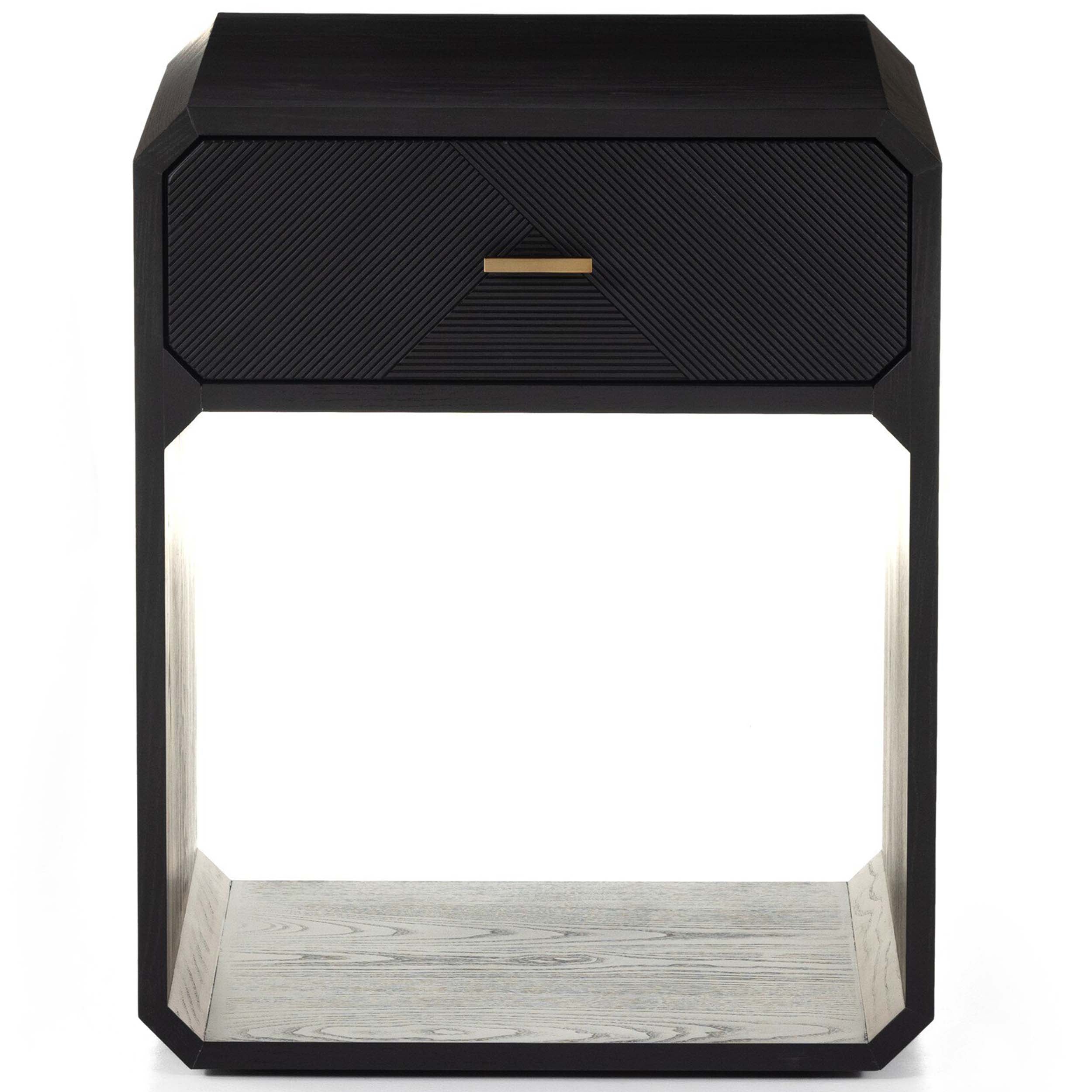 Caspian Nightstand, Black Ash Veneer