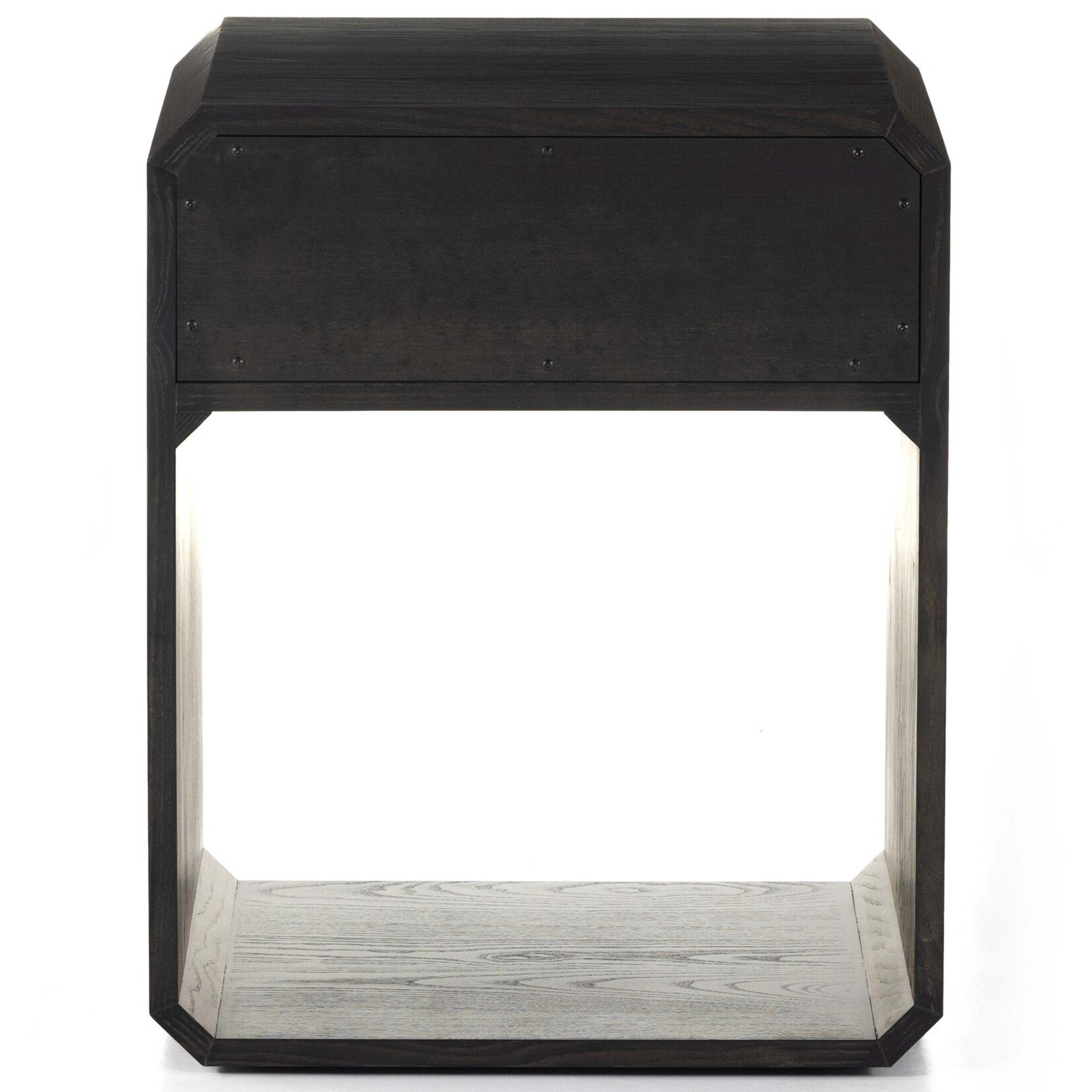 Caspian Nightstand, Black Ash Veneer