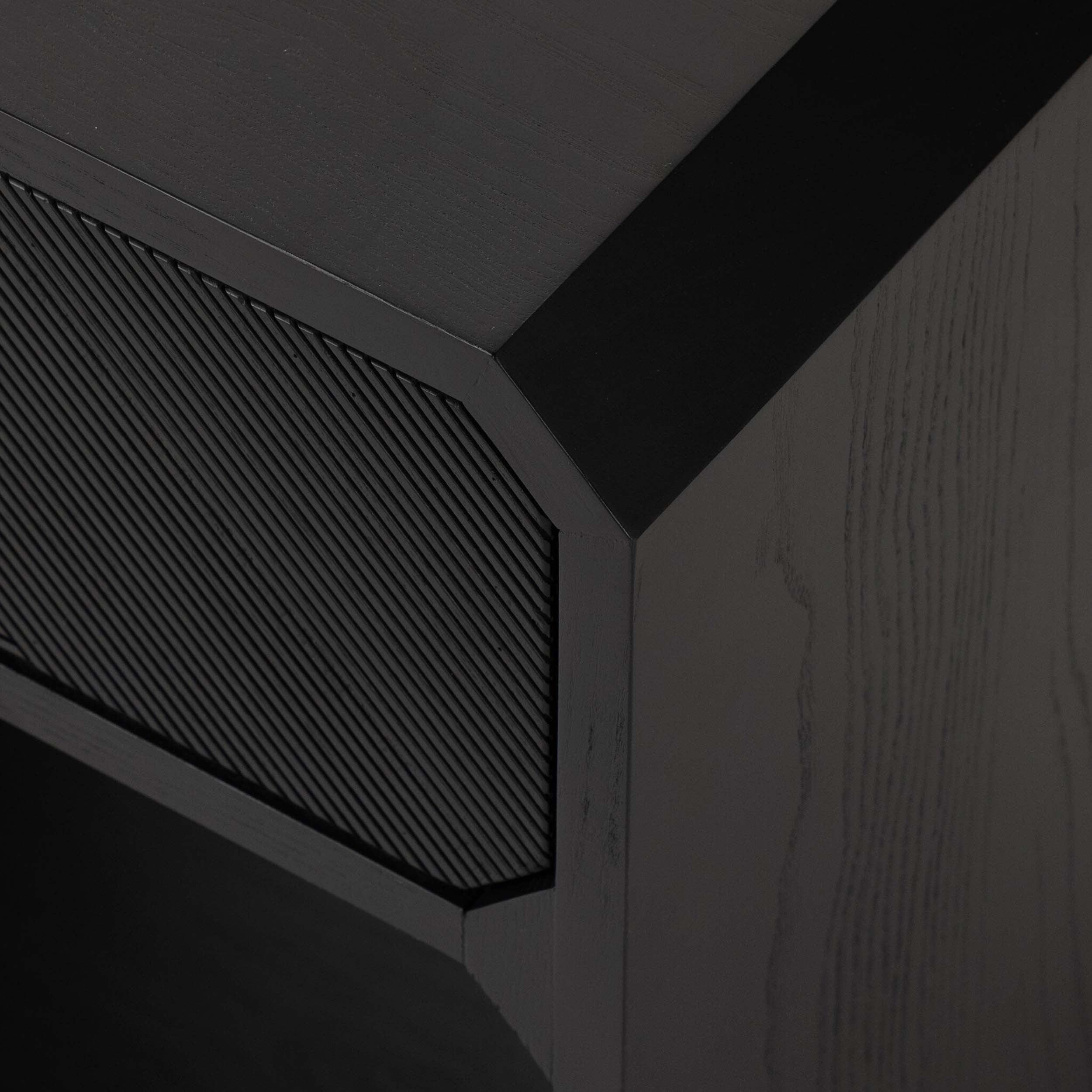 Caspian Nightstand, Black Ash Veneer