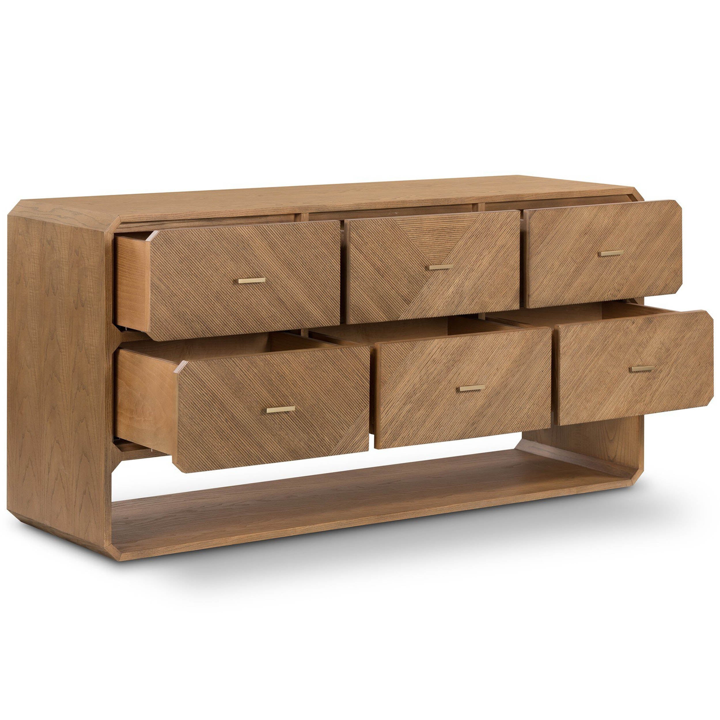 Caspian 6 Drawer Dresser, Natural Ash