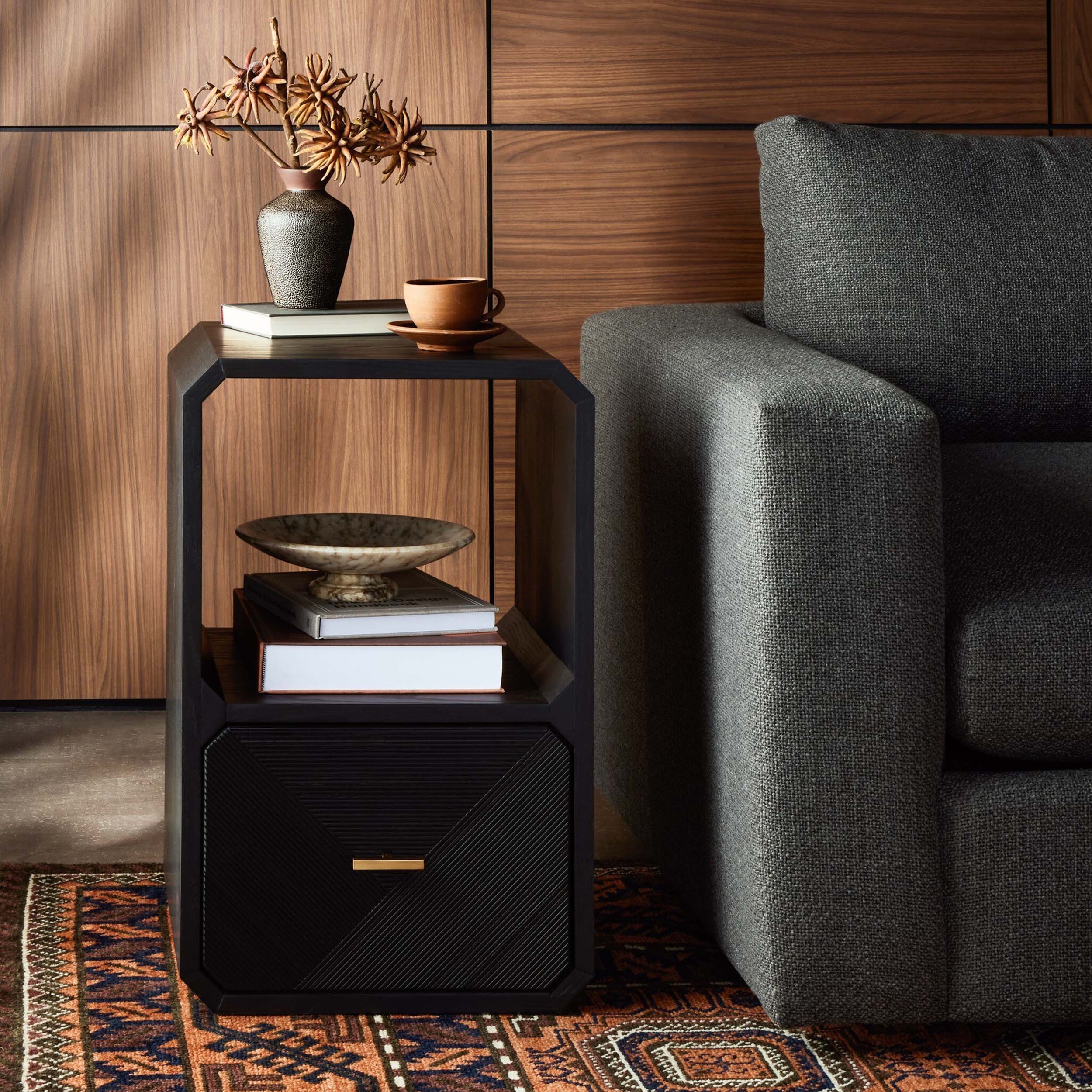 Caspian End Table, Black Ash Veneer