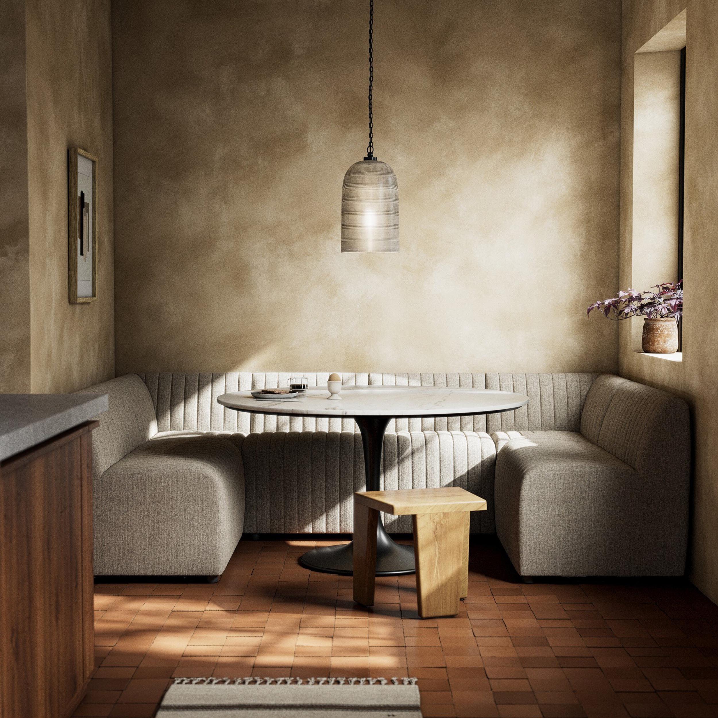 Augustine Dining Banquette U Shape, Orly Natural
