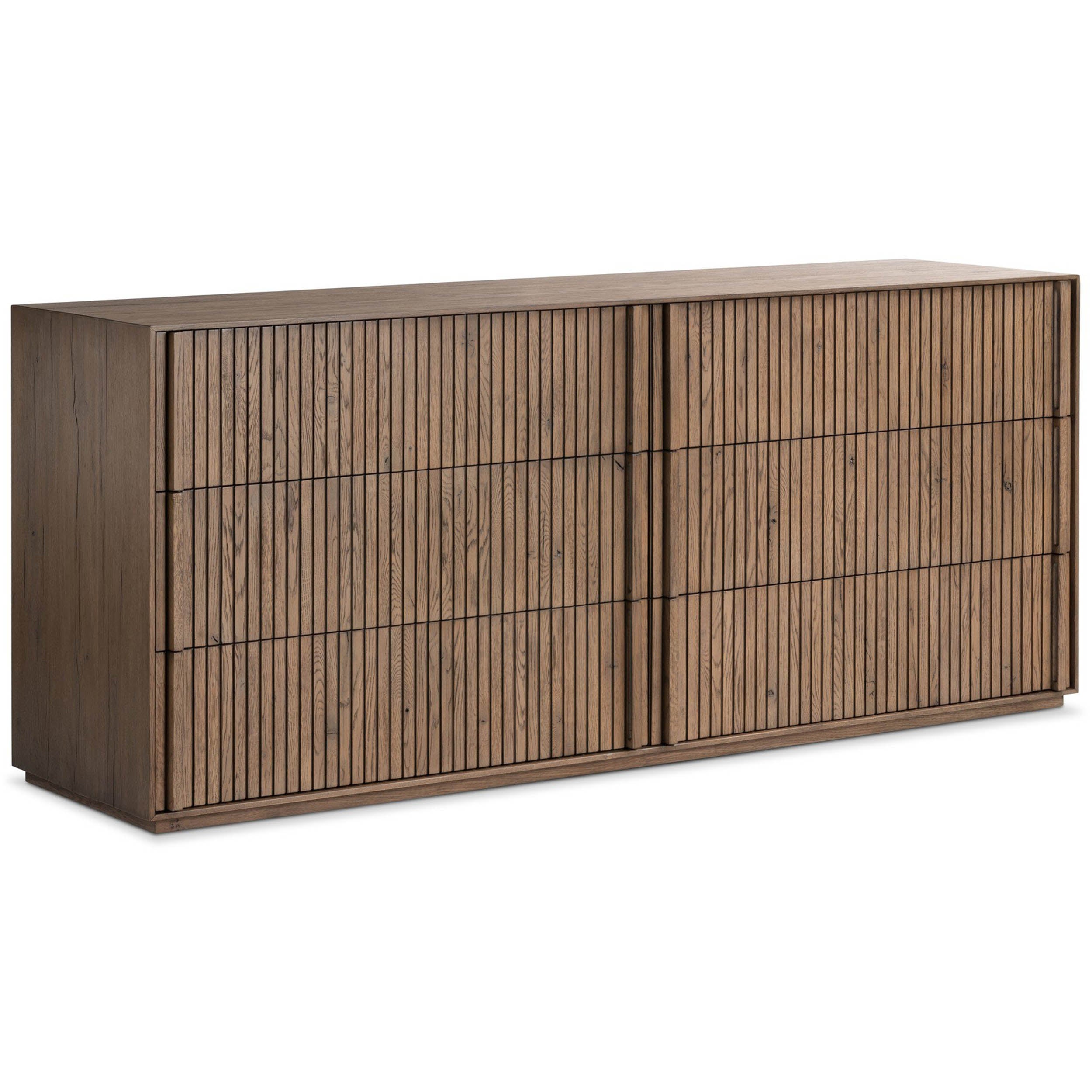 Leo 6 Drawer Dresser, Rustic Grey