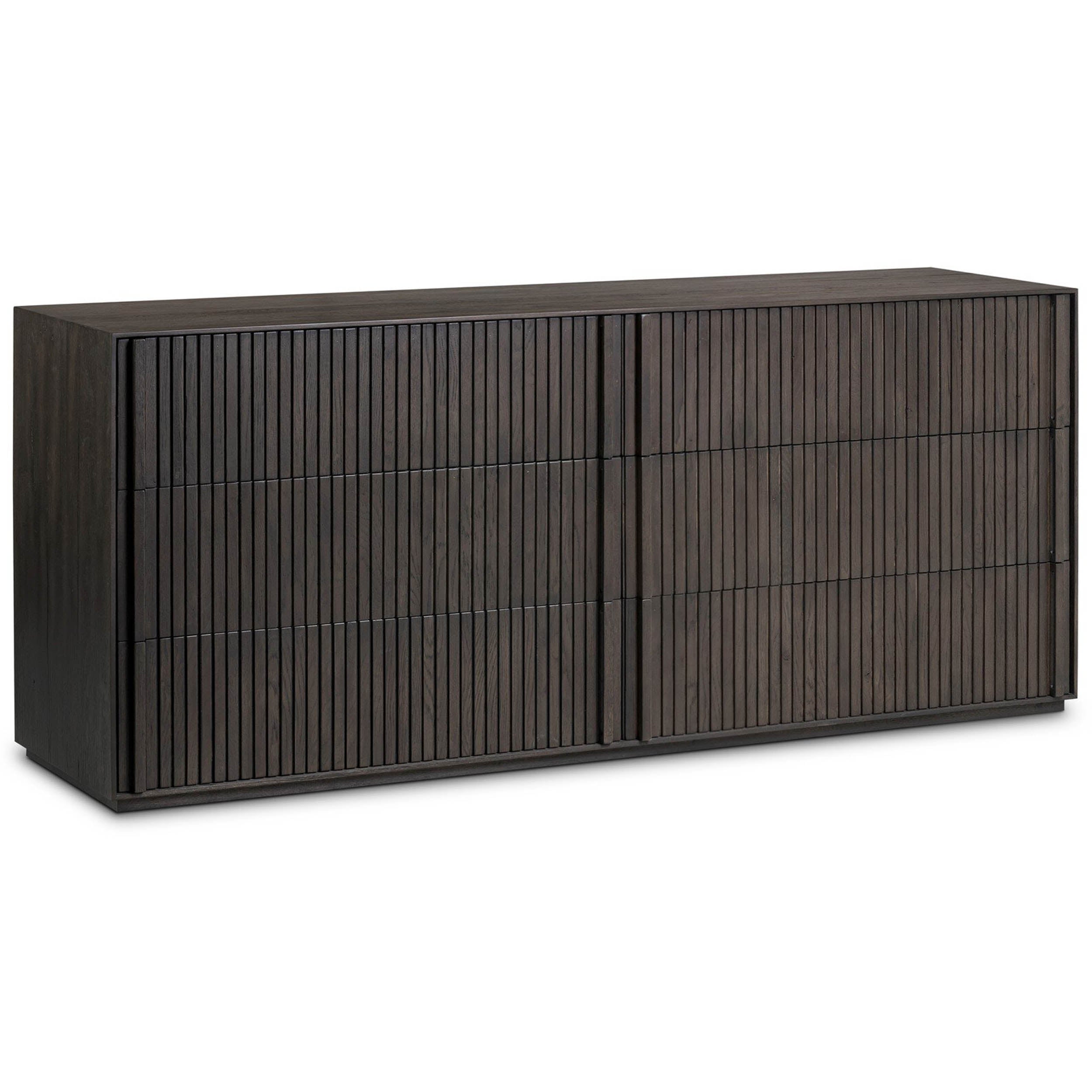 Leo 6 Drawer Dresser, Smoked Black