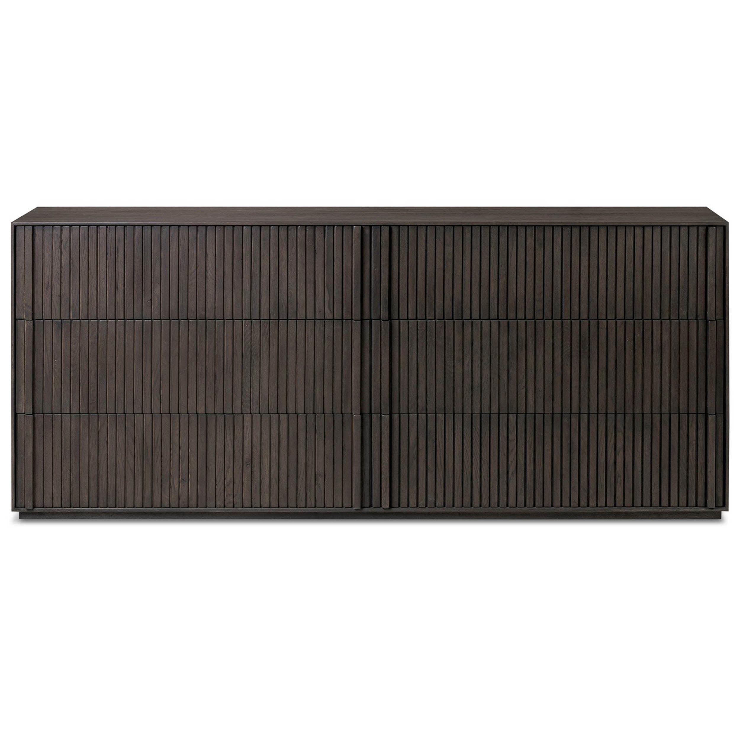 Leo 6 Drawer Dresser, Smoked Black
