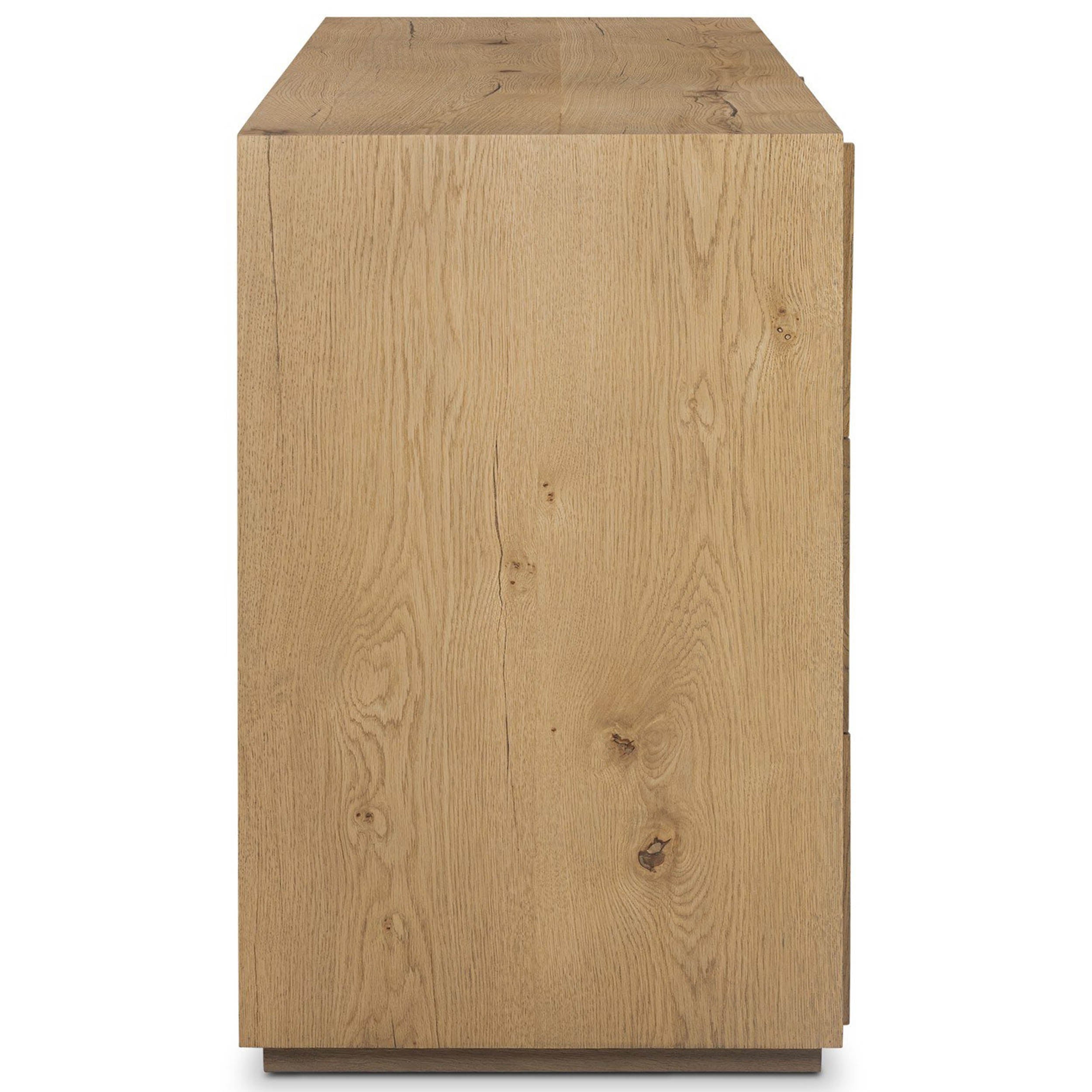 Leo 6 Drawer Dresser, Rustic Light Natural Oak