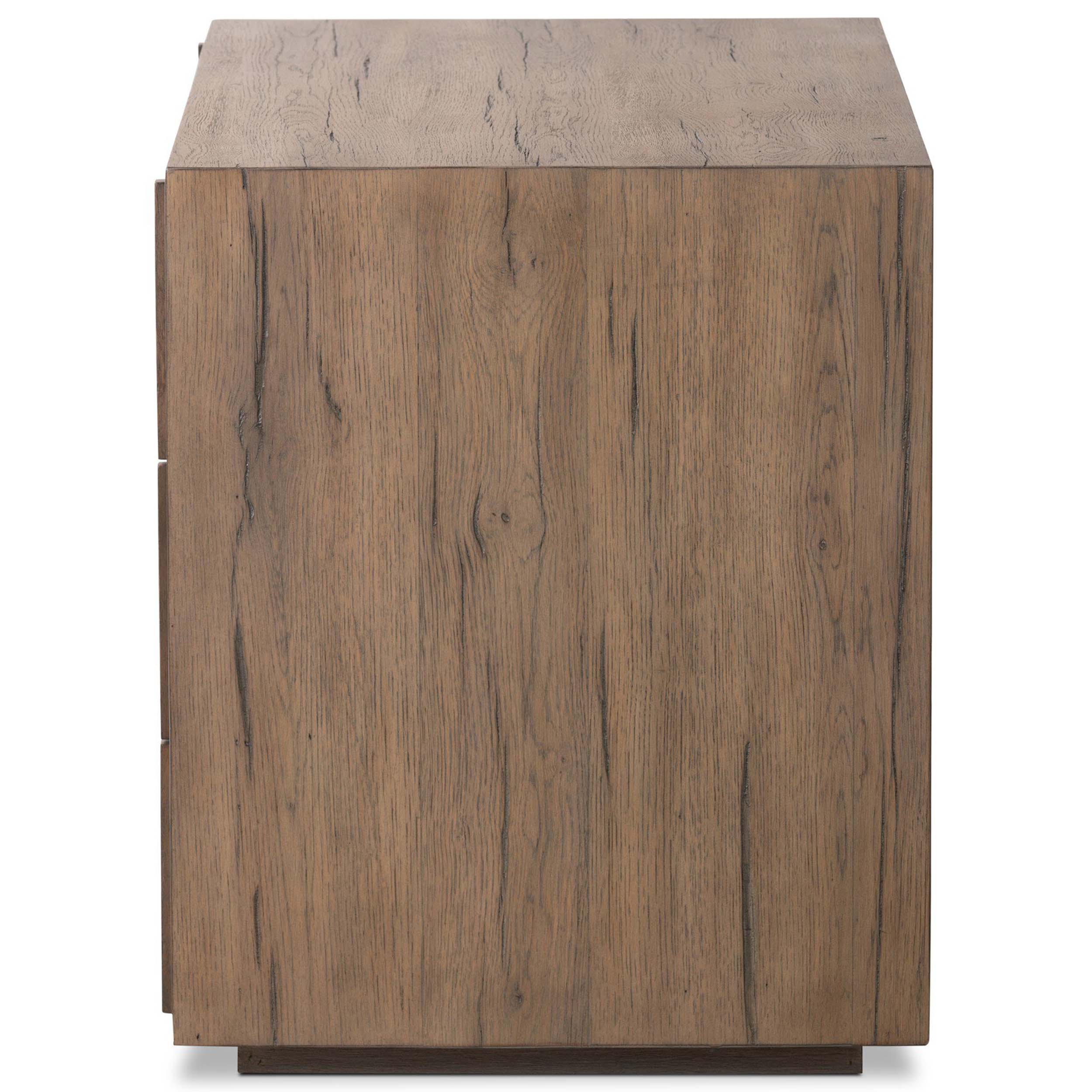 Leo Nightstand, Rustic Grey Veneer