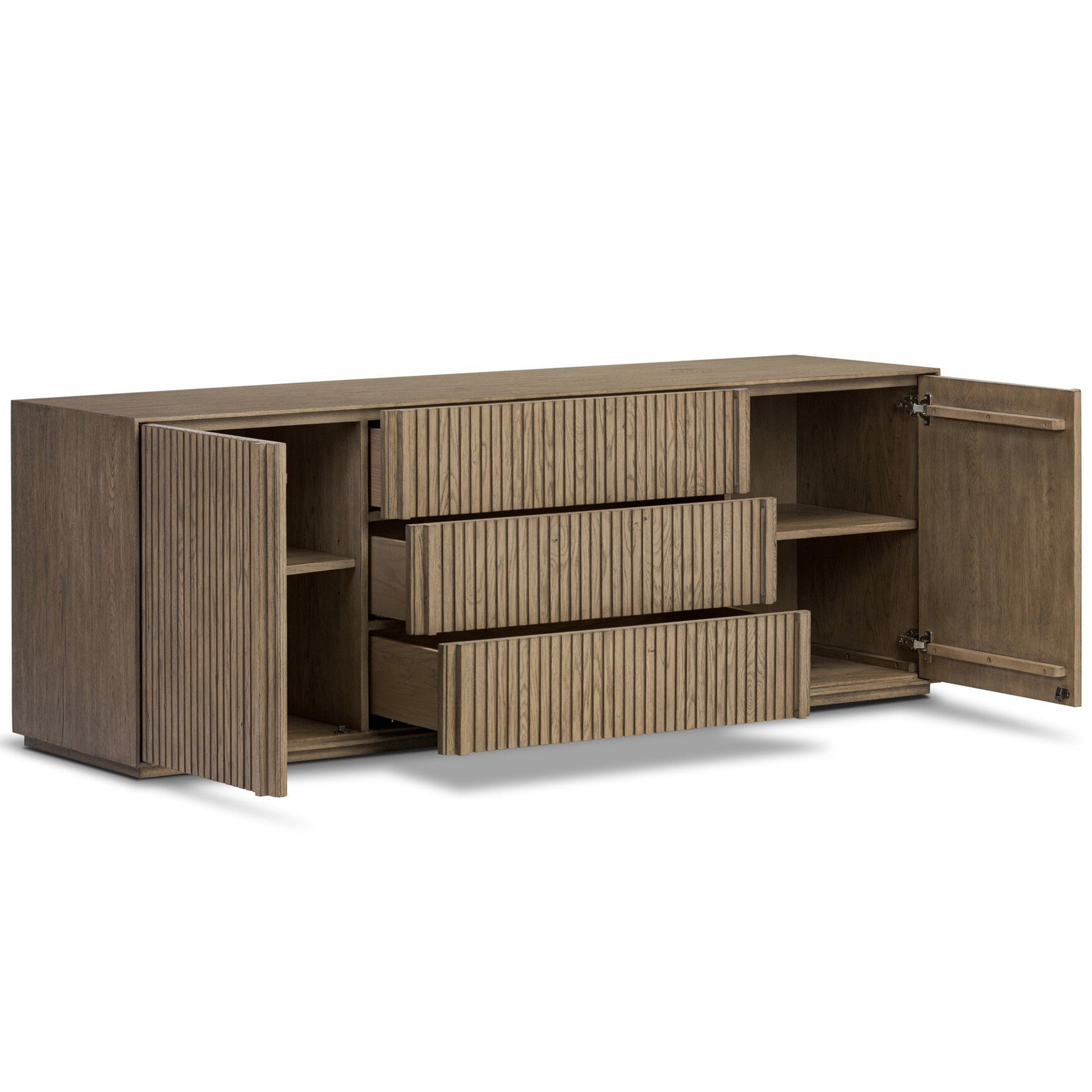 Leo Media Console, Rustic Grey