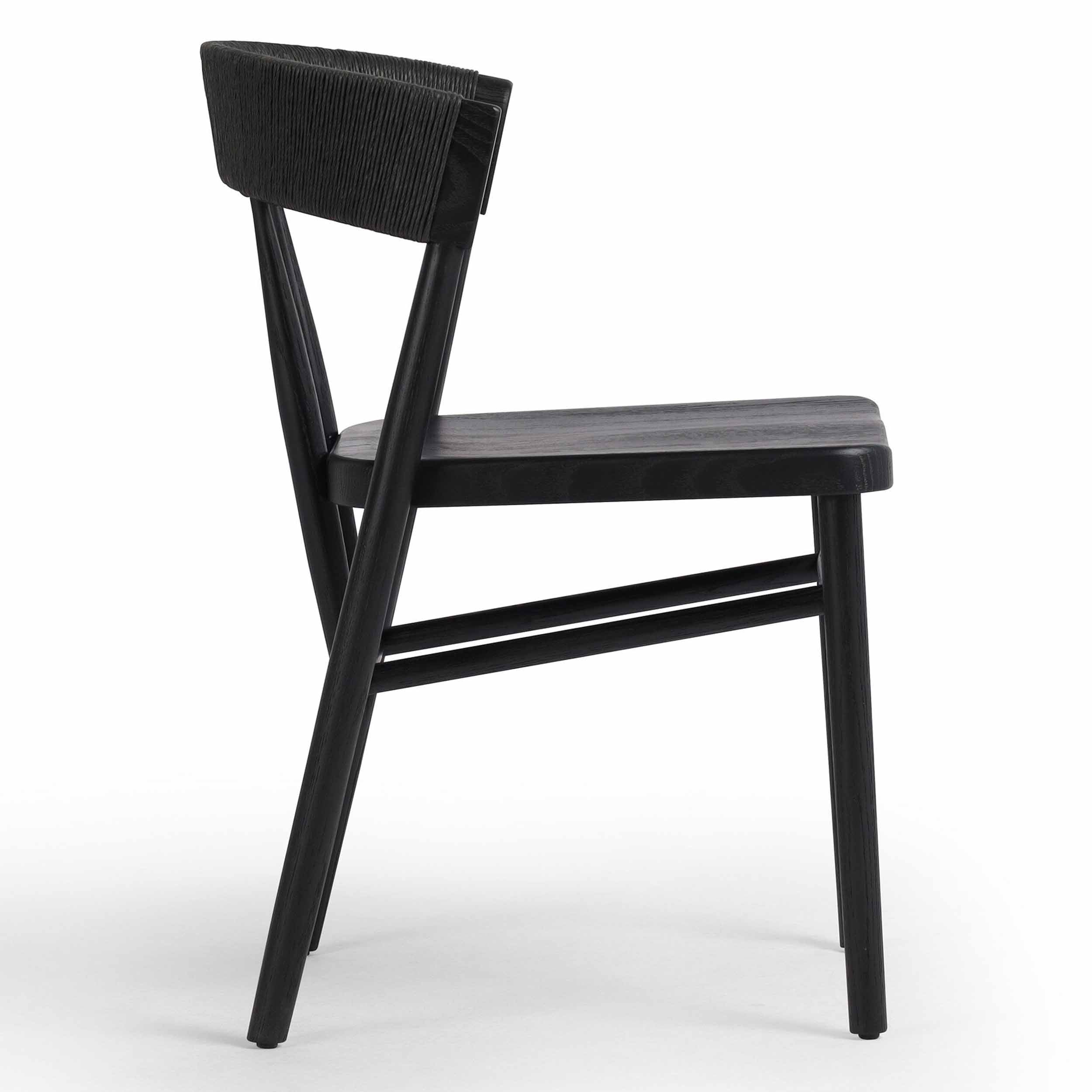 Buxton Dining Chair, Black Rush