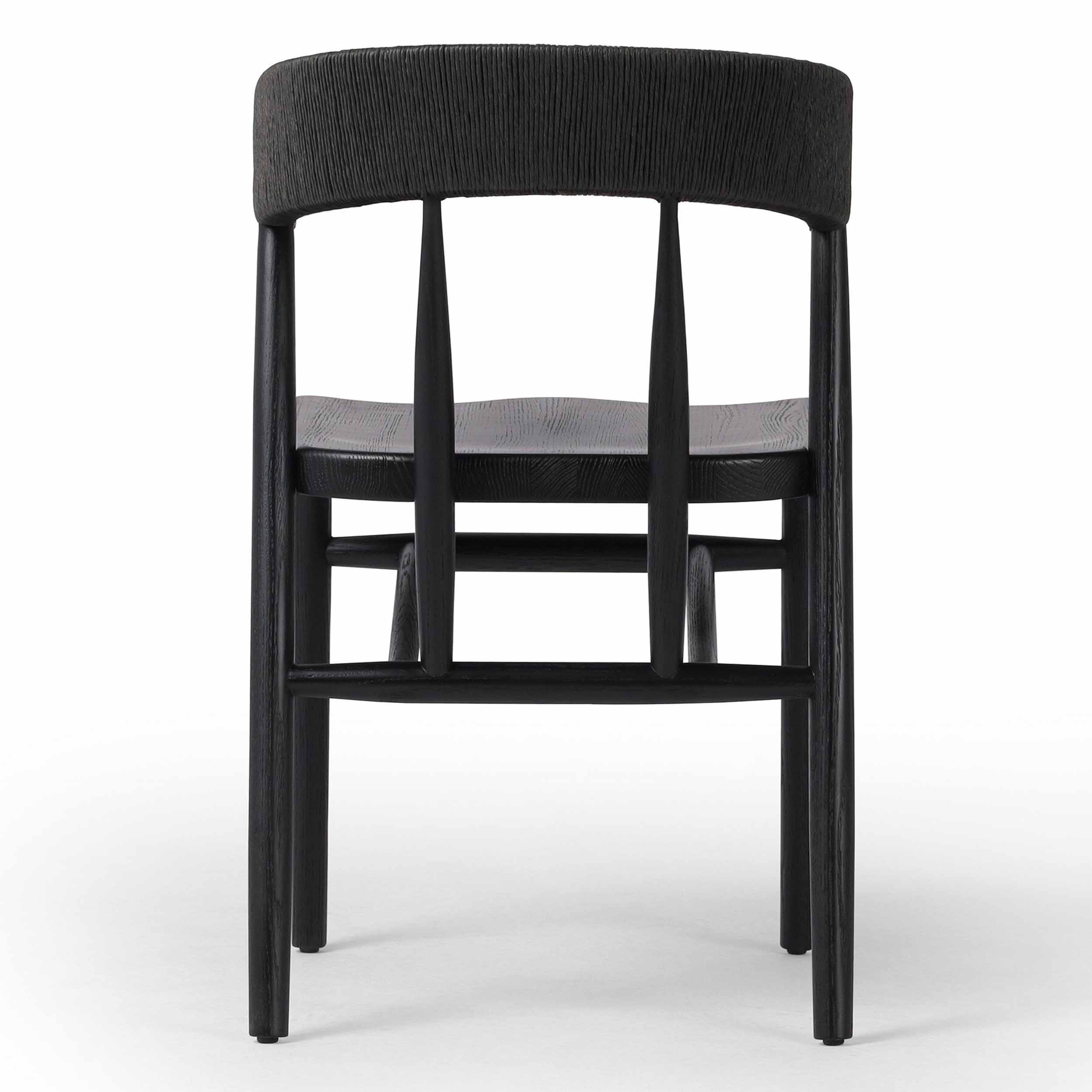 Buxton Dining Chair, Black Rush