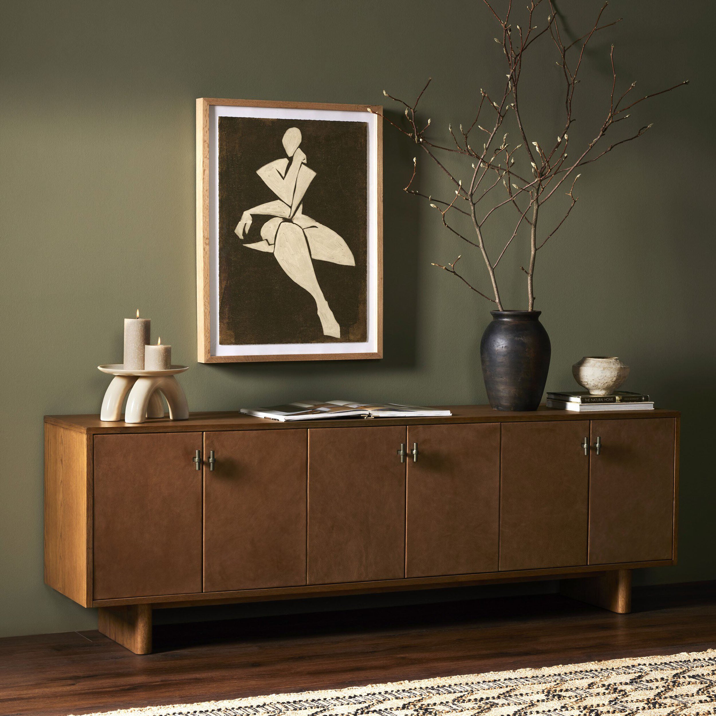 Posada Media Console, Amber Oak Veneer