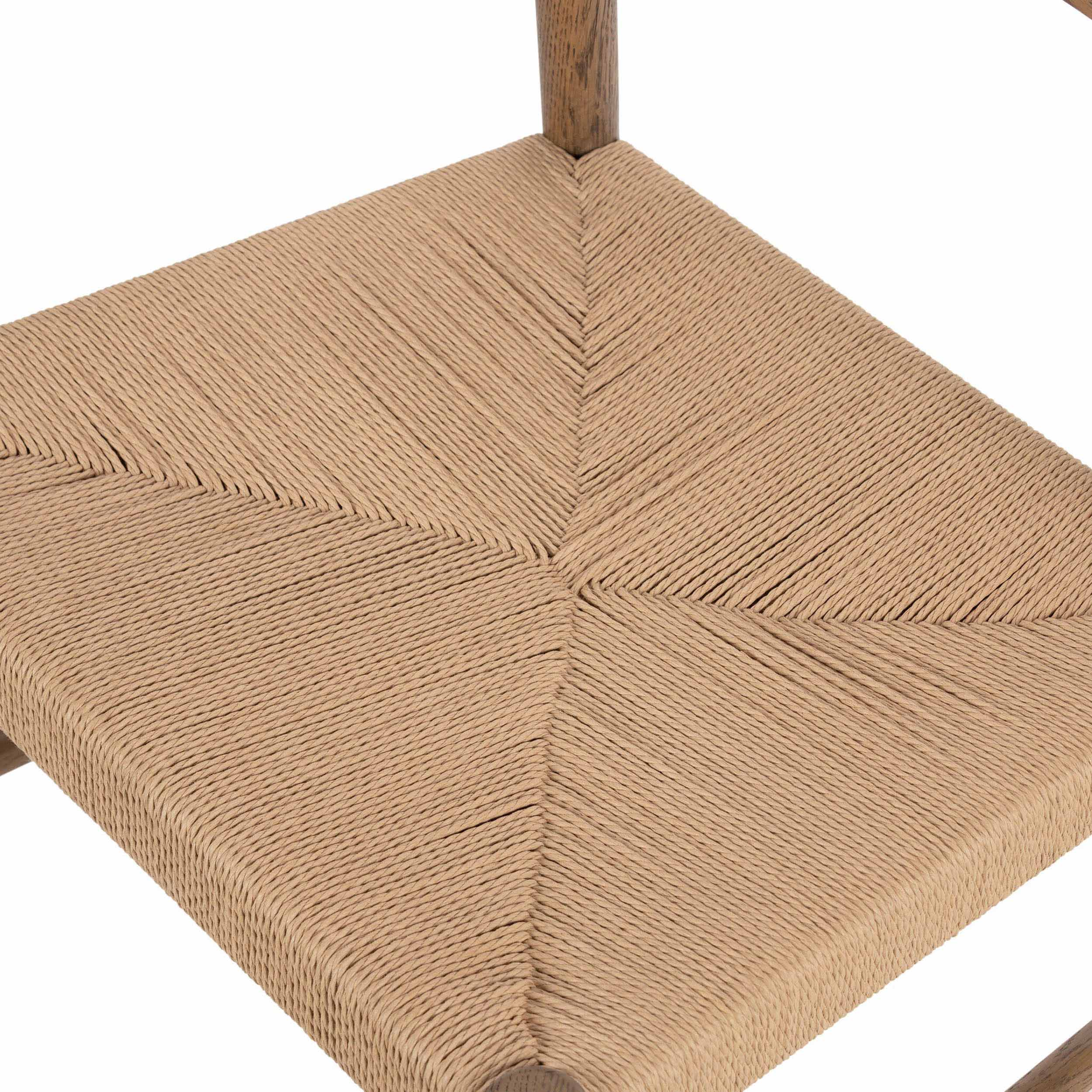 Glenmore Woven Dining Chair, Natural Papercord, Smoked Oak