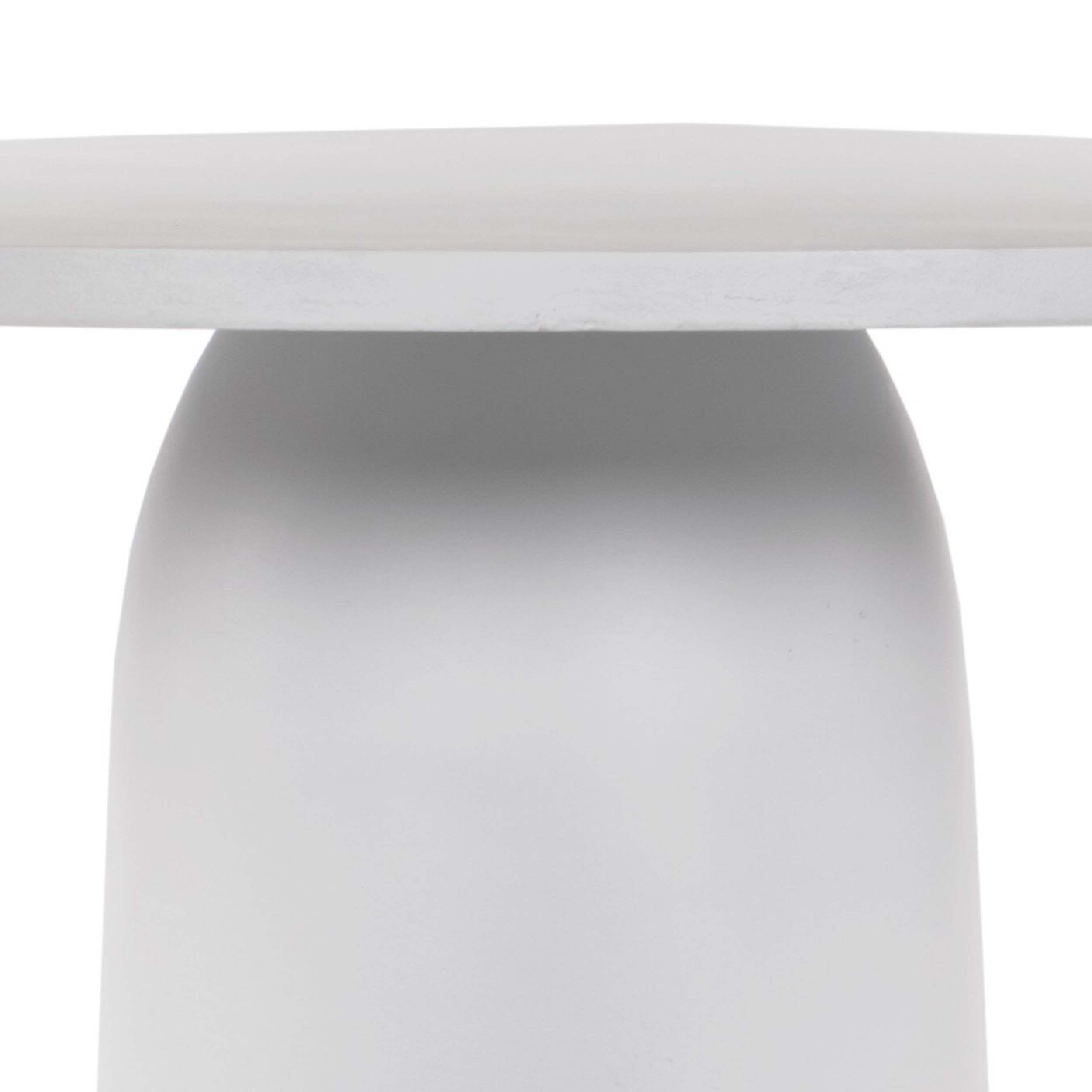 Basil Outdoor Dining Table 42", Matte White Cast Aluminum