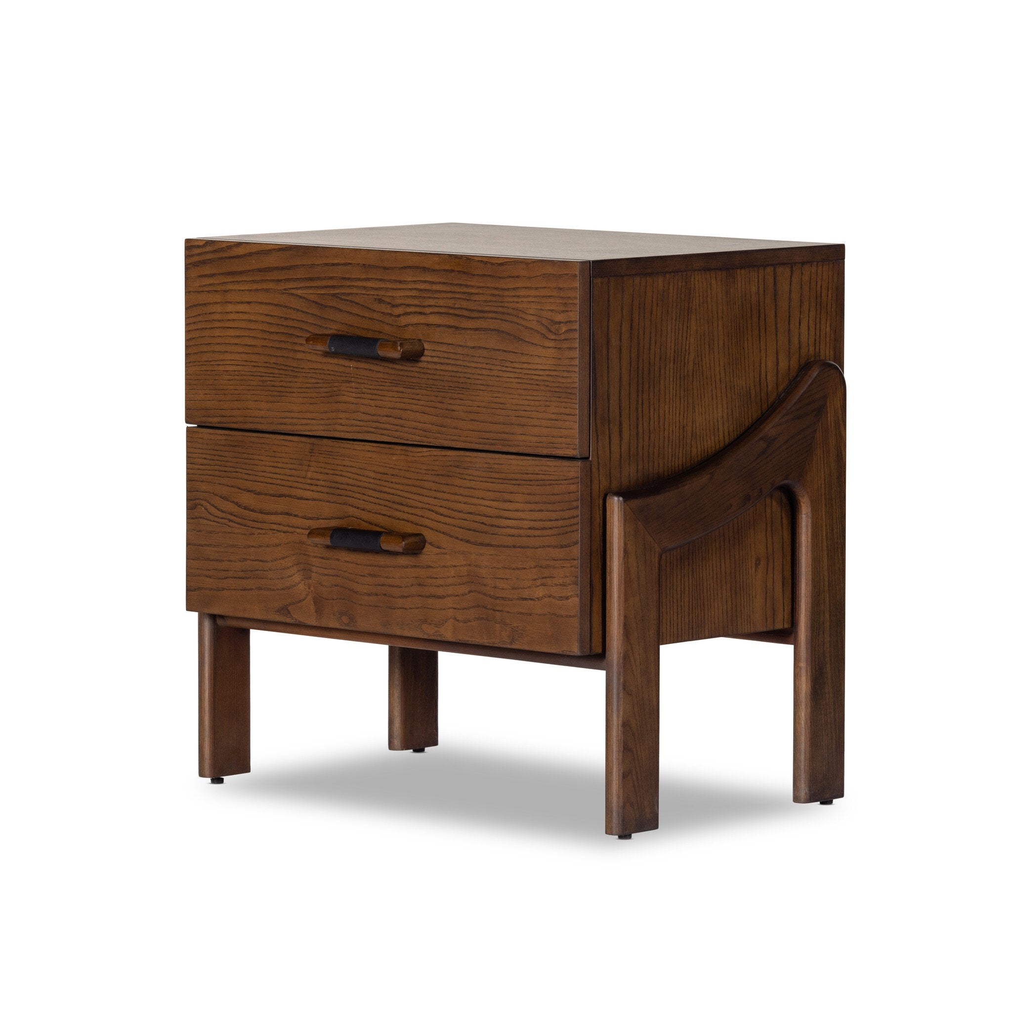 Halston Nightstand, Terra Brown Ash Veneer