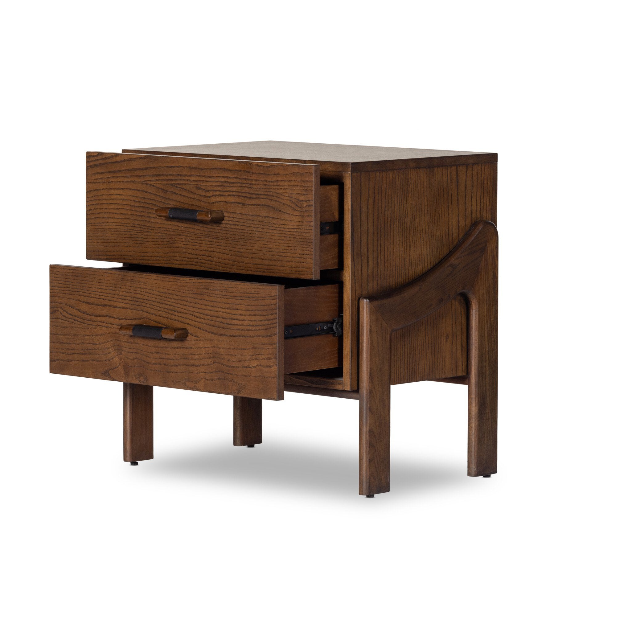 Halston Nightstand, Terra Brown Ash Veneer