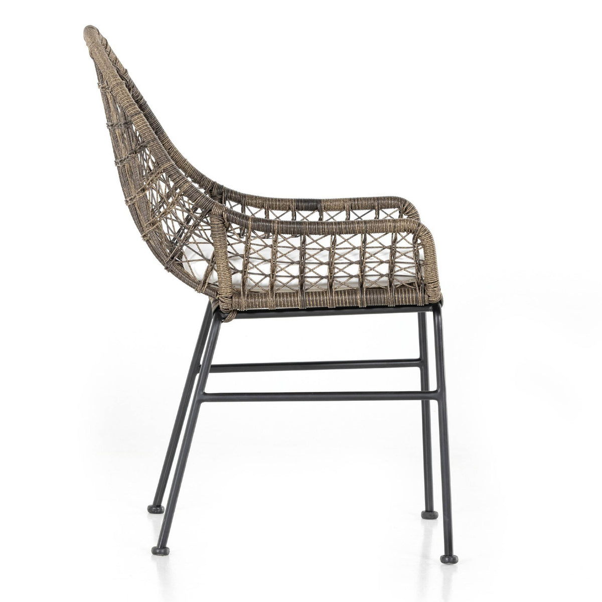 Bandera Outdoor Woven Dining Chair, Stinson White, Distressed Grey, Set of 2