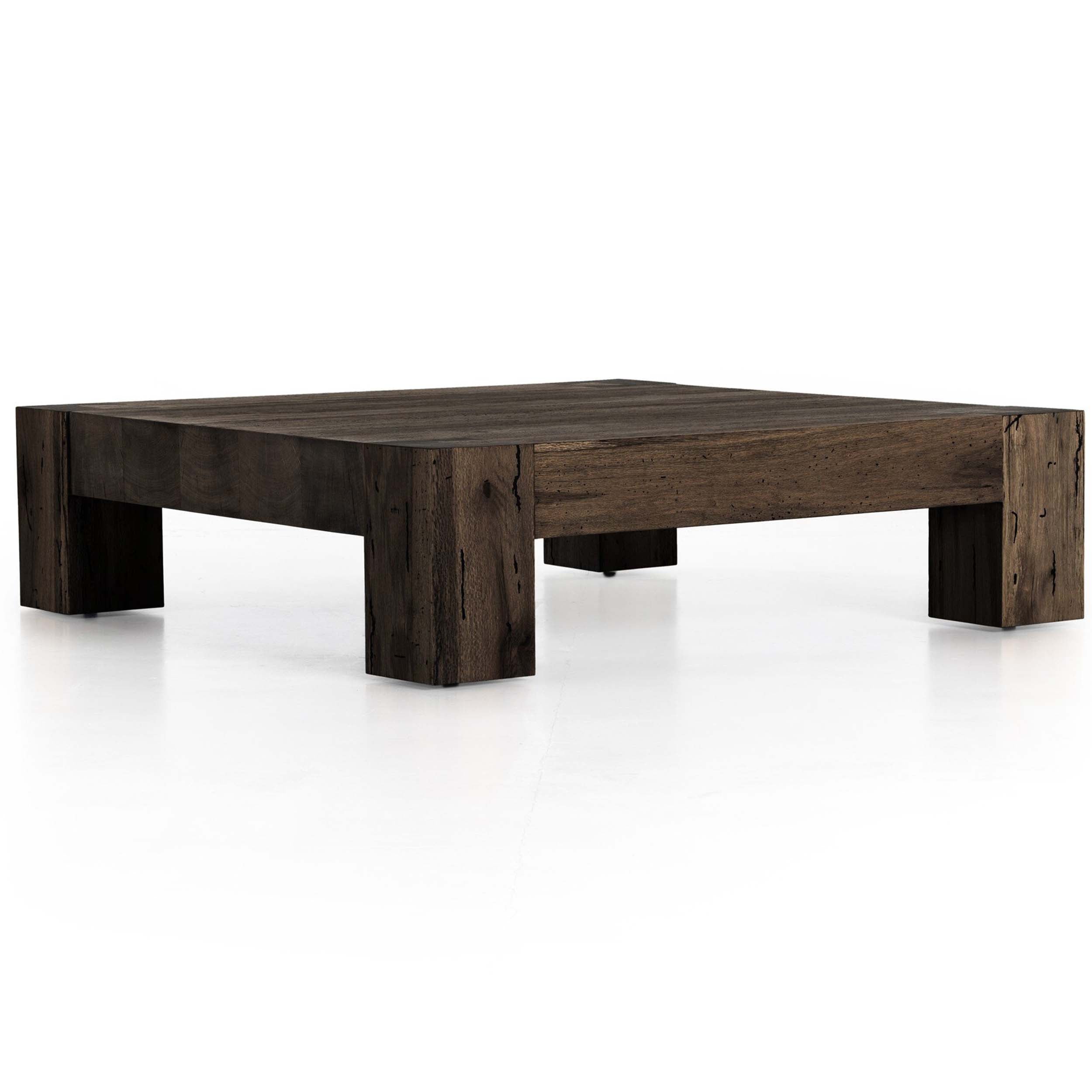 Abaso Coffee Table, Ebony Rustic Wormwood Oak
