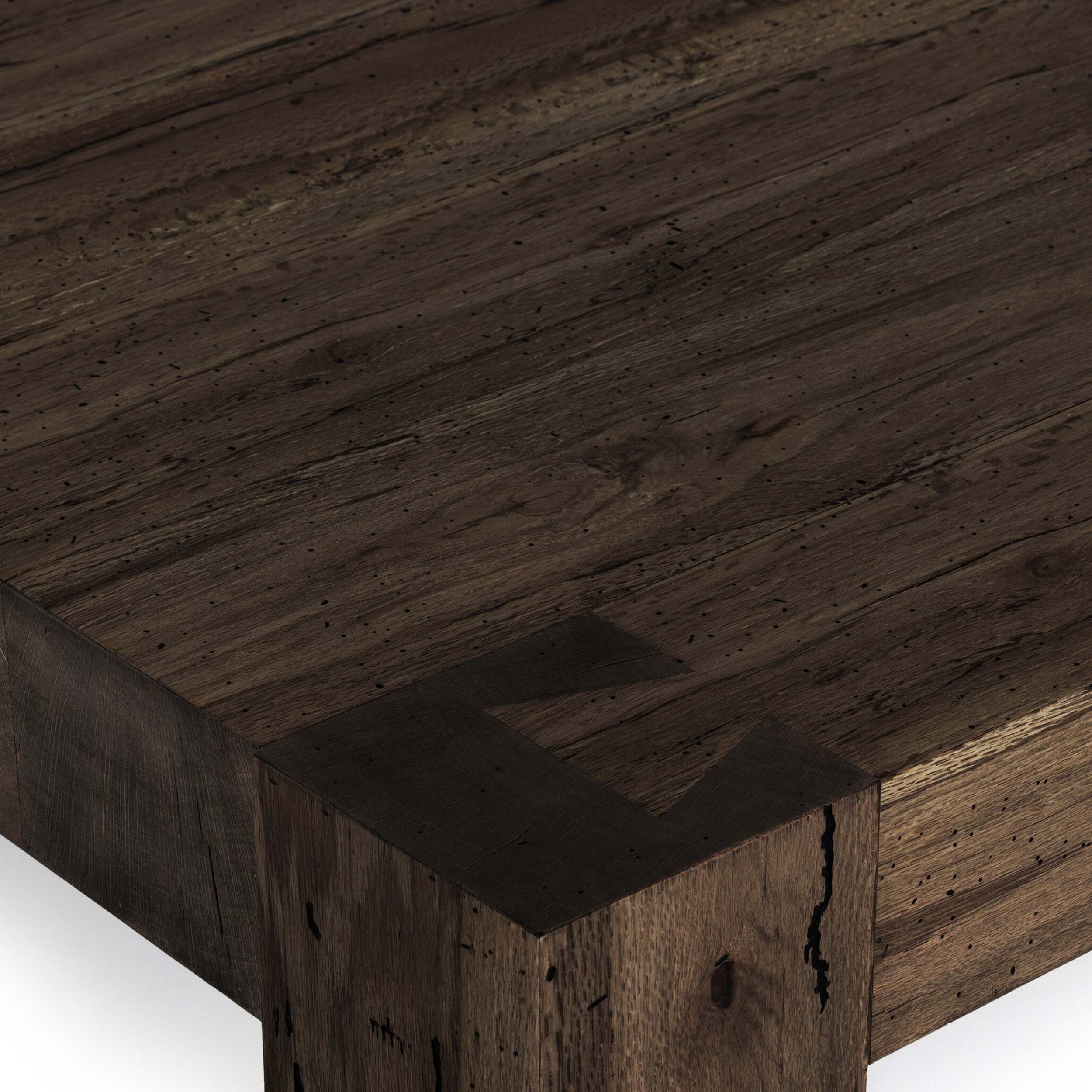 Abaso Coffee Table, Ebony Rustic Wormwood Oak