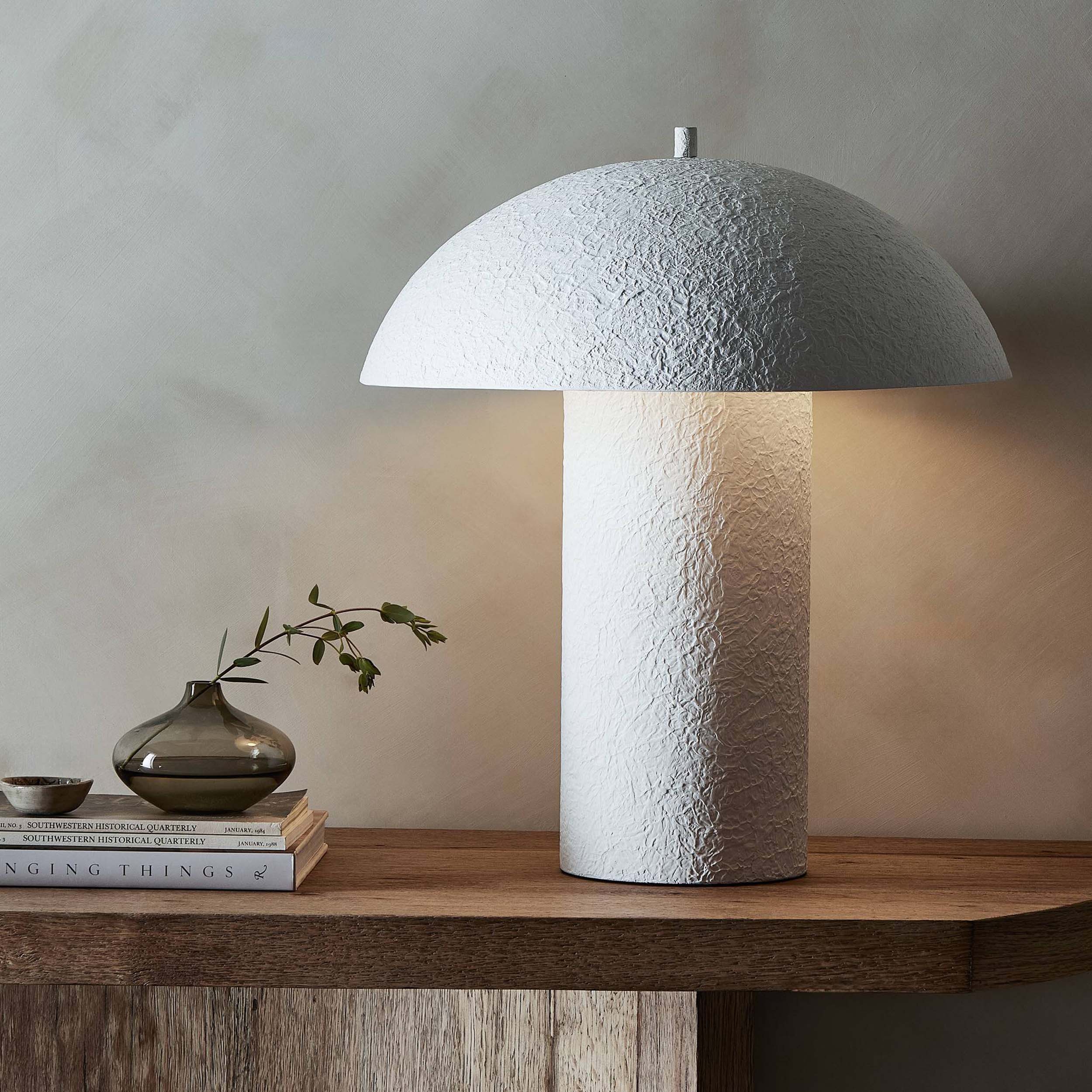 Santorini Table Lamp, Matte White Plaster