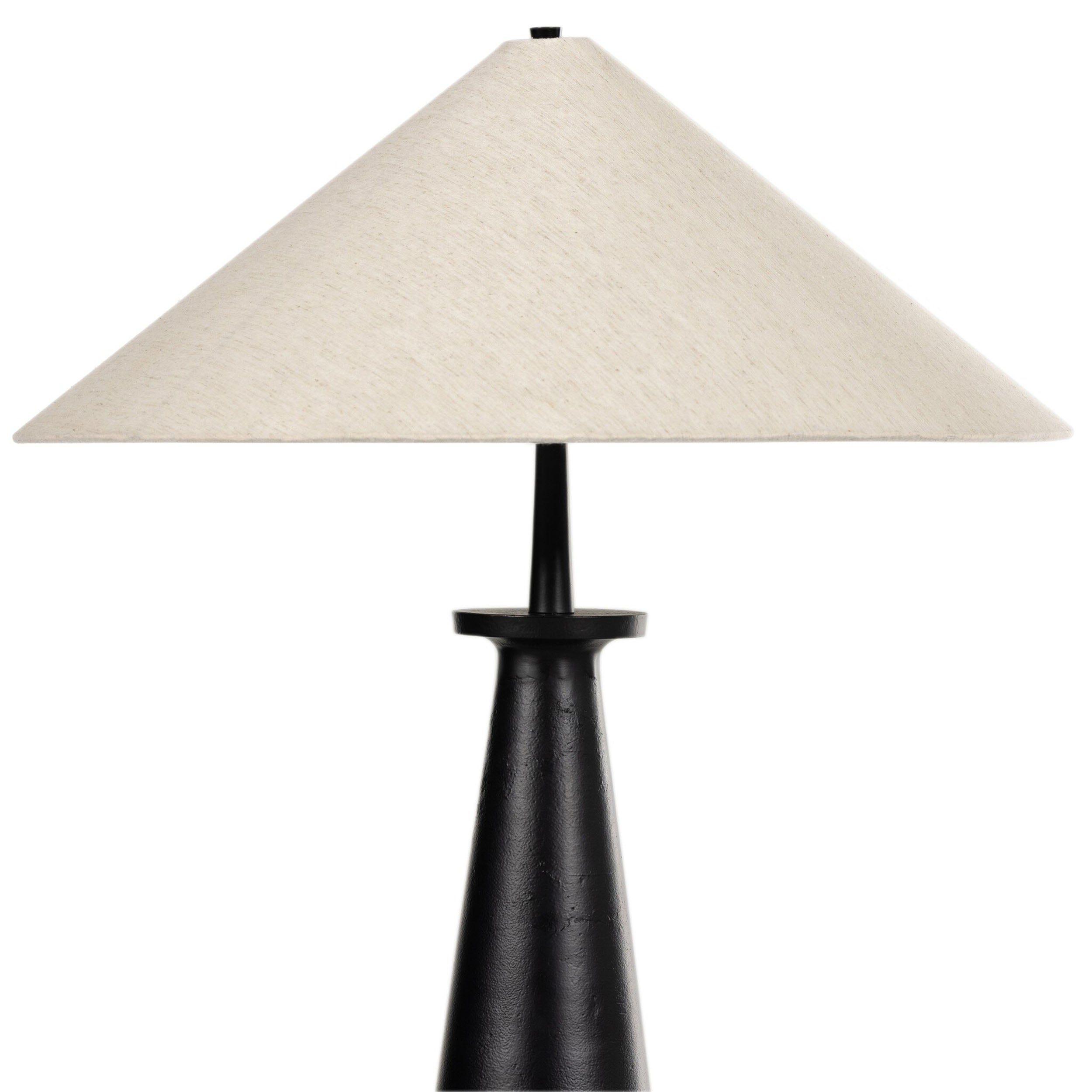 Innes Tapered Shade Floor Lamp, Matte Black Cast Aluminum