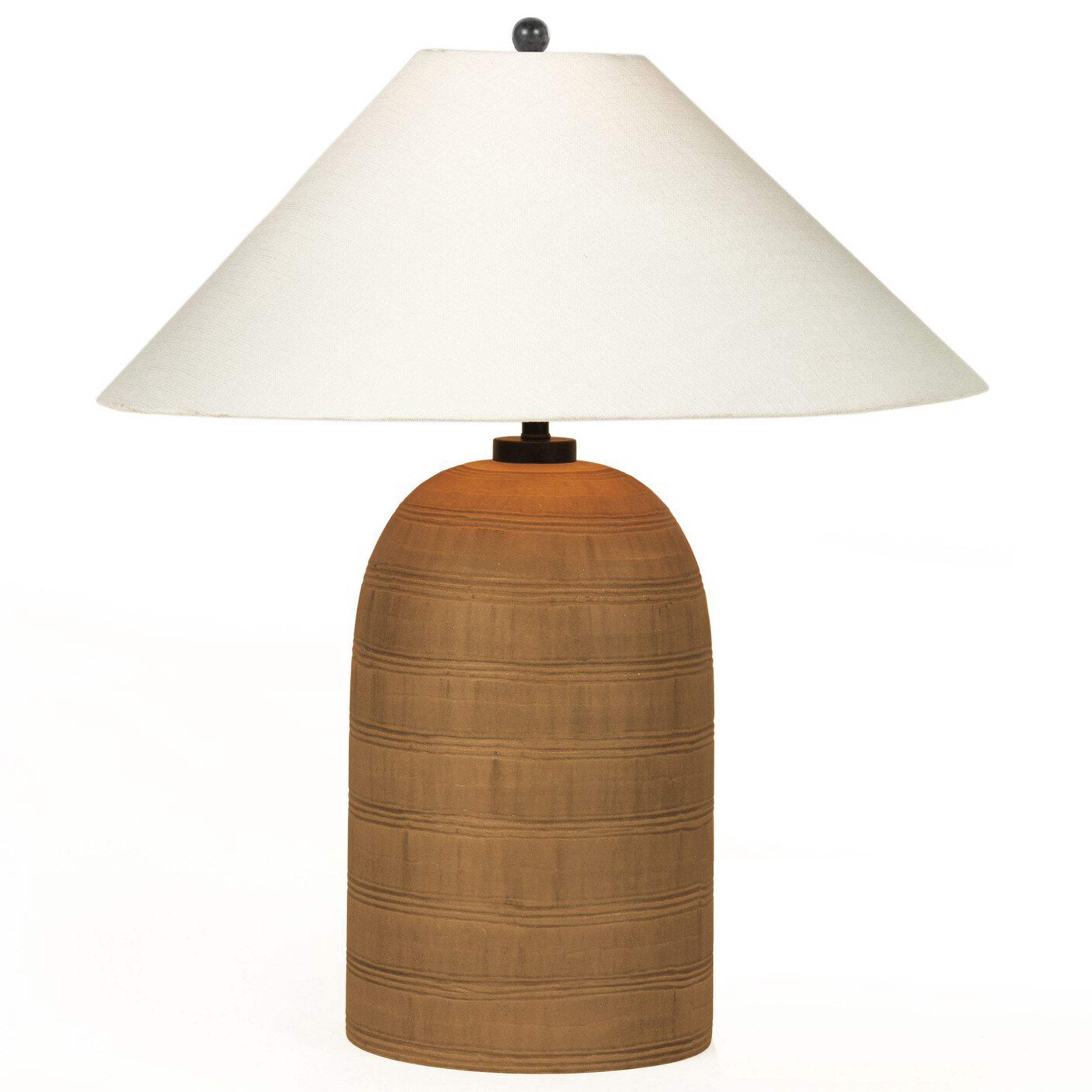 Brynner Table Lamp, Etched Amber Glass