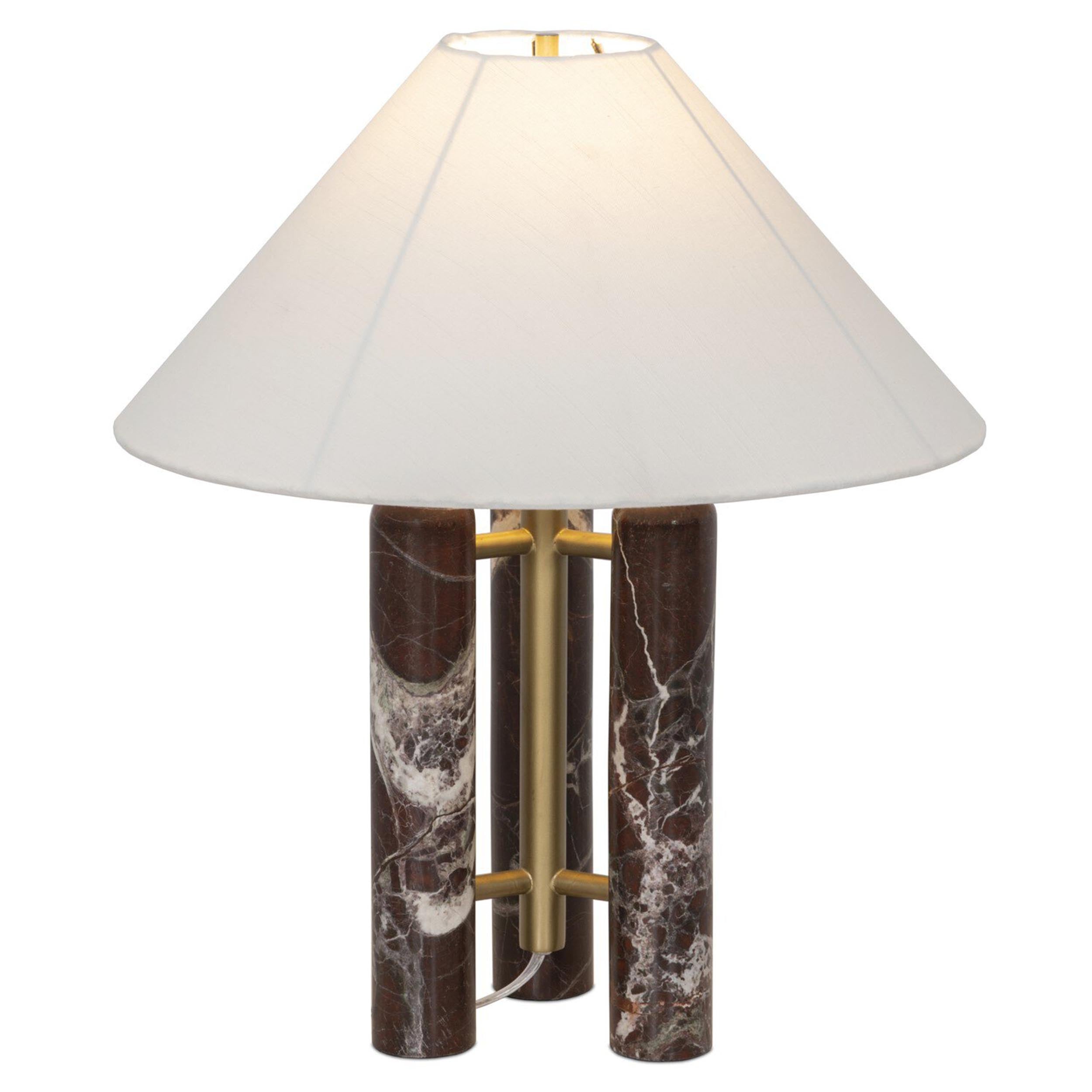 Medici Table Lamp, Merlot Marble