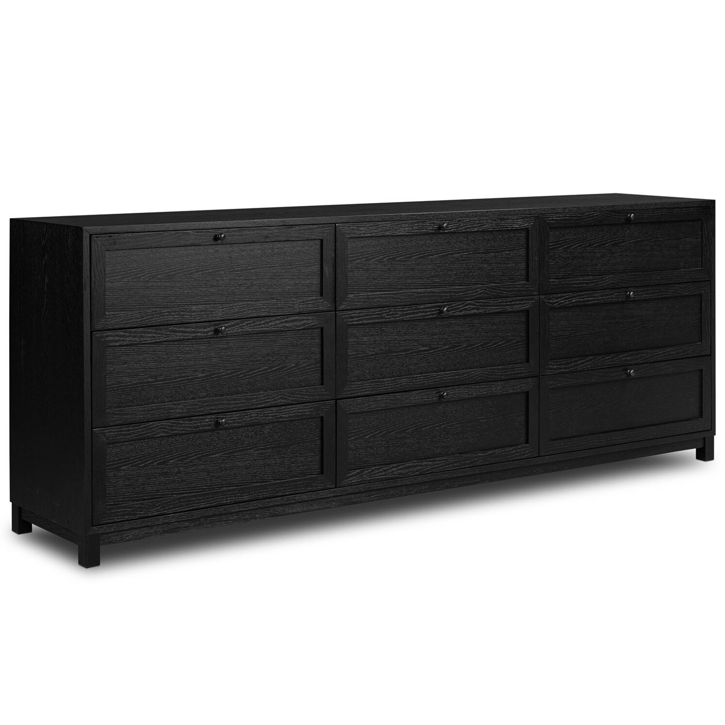 Millie 9 Drawer Dresser, Drifted Matte Black Veneer