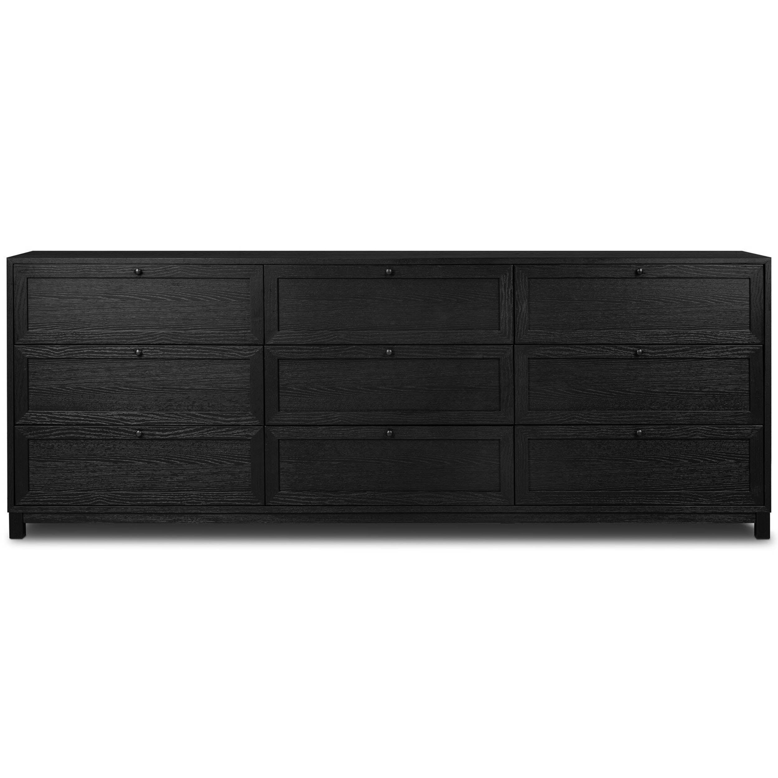 Millie 9 Drawer Dresser, Drifted Matte Black Veneer
