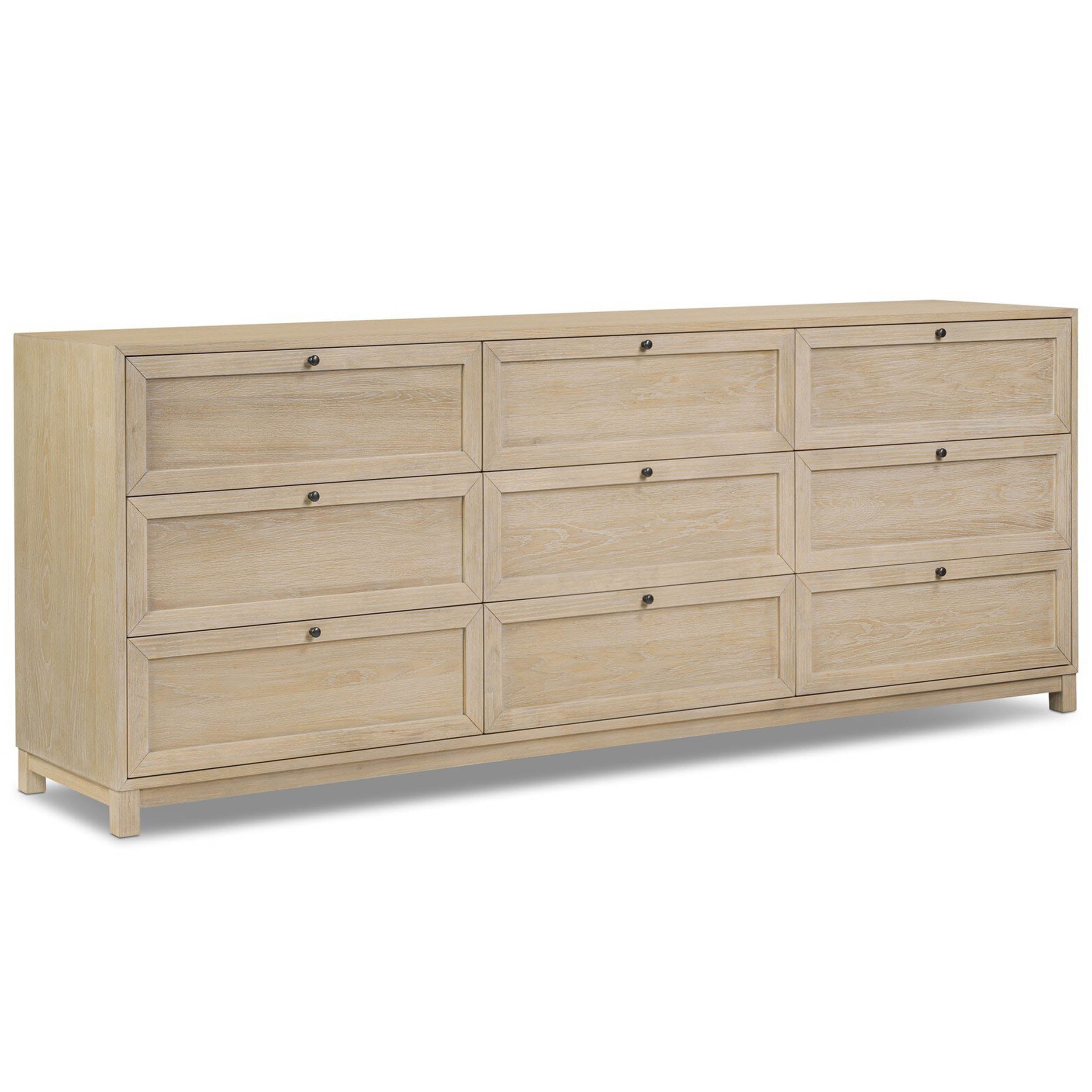 Millie 9 Drawer Dresser, Bleached Oak Veneer