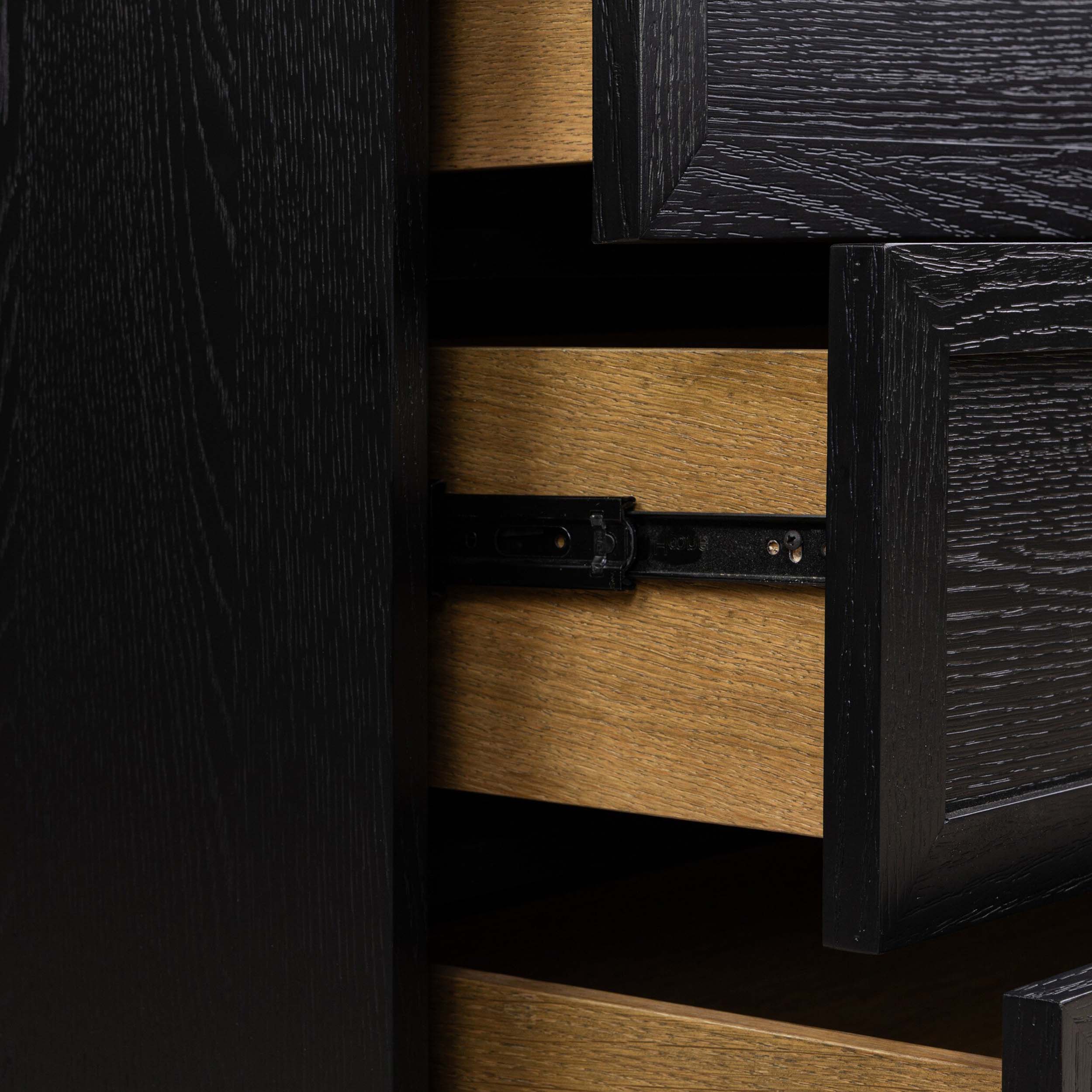 Millie 6 Drawer Dresser, Drifted Matte Black Veneer