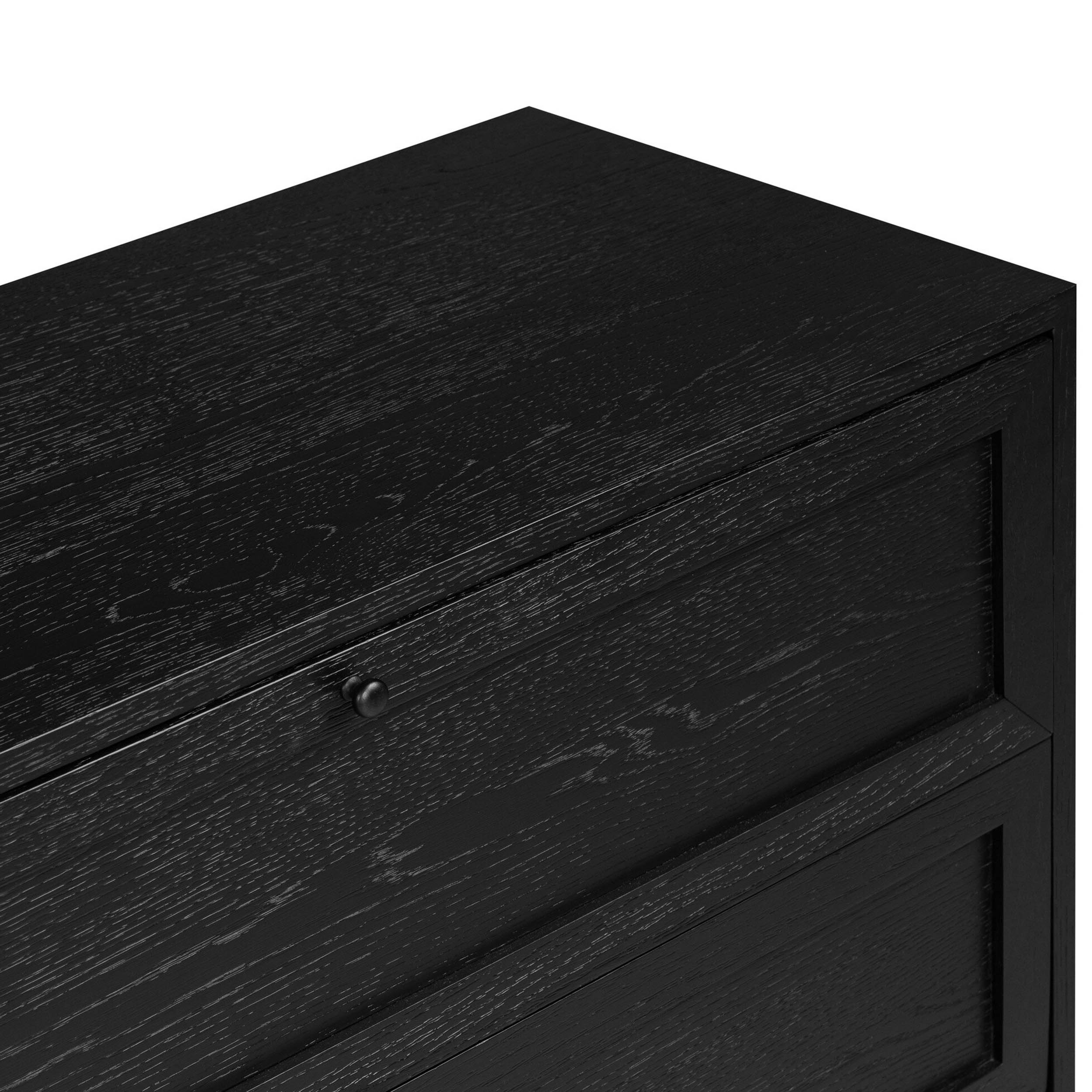 Millie 6 Drawer Dresser, Drifted Matte Black Veneer