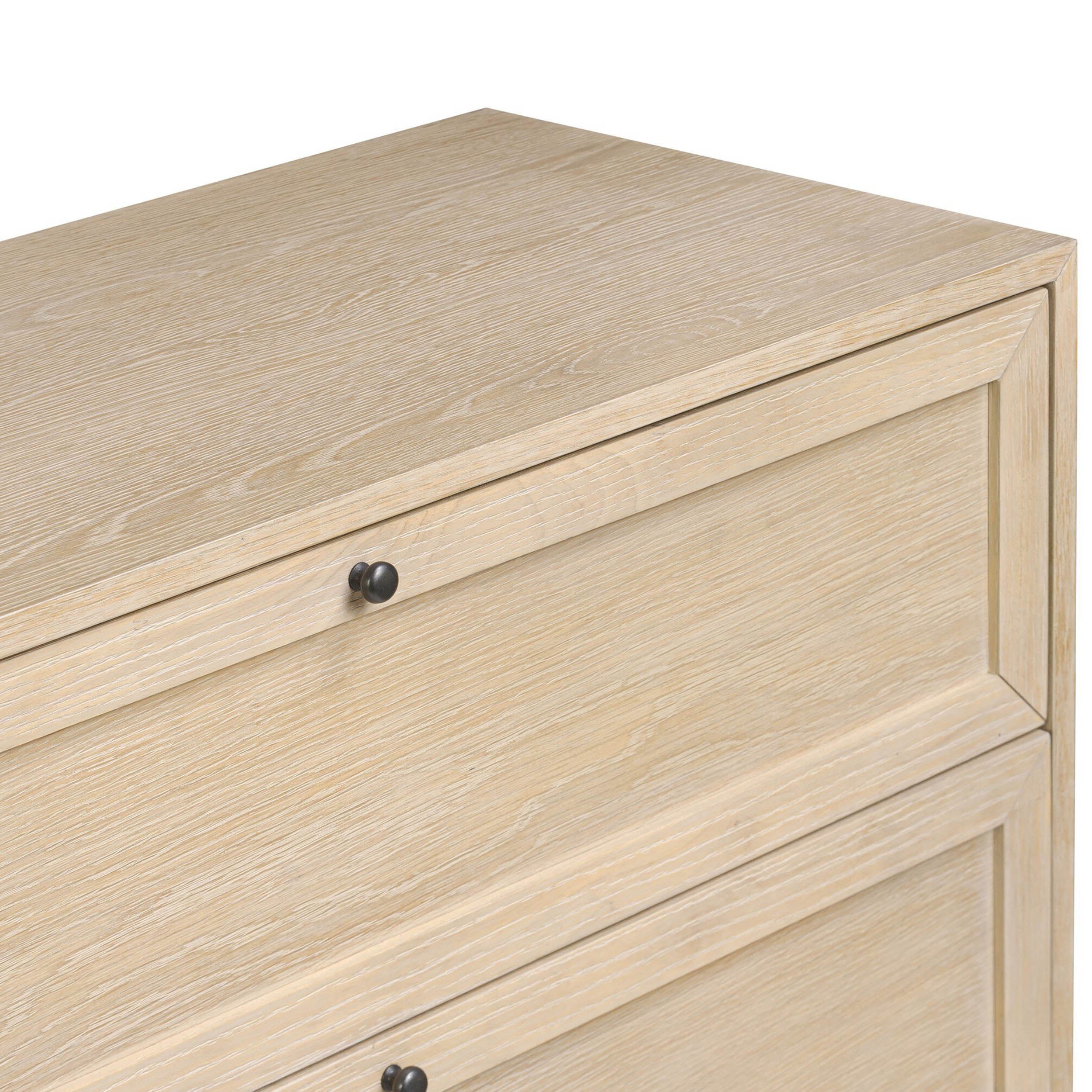 Millie 6 Drawer Dresser, Bleached Oak Veneer