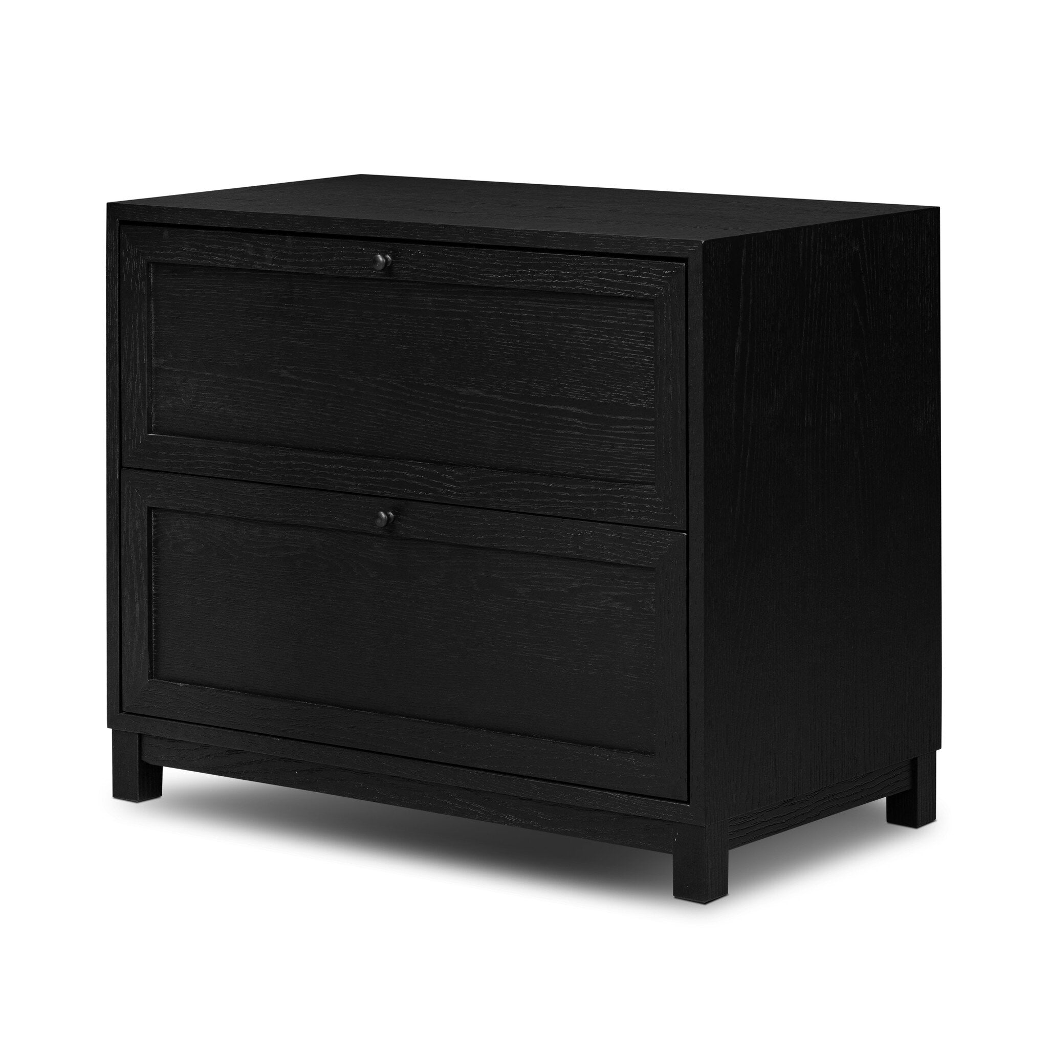 Millie Nightstand, Drifted Matte Black Veneer