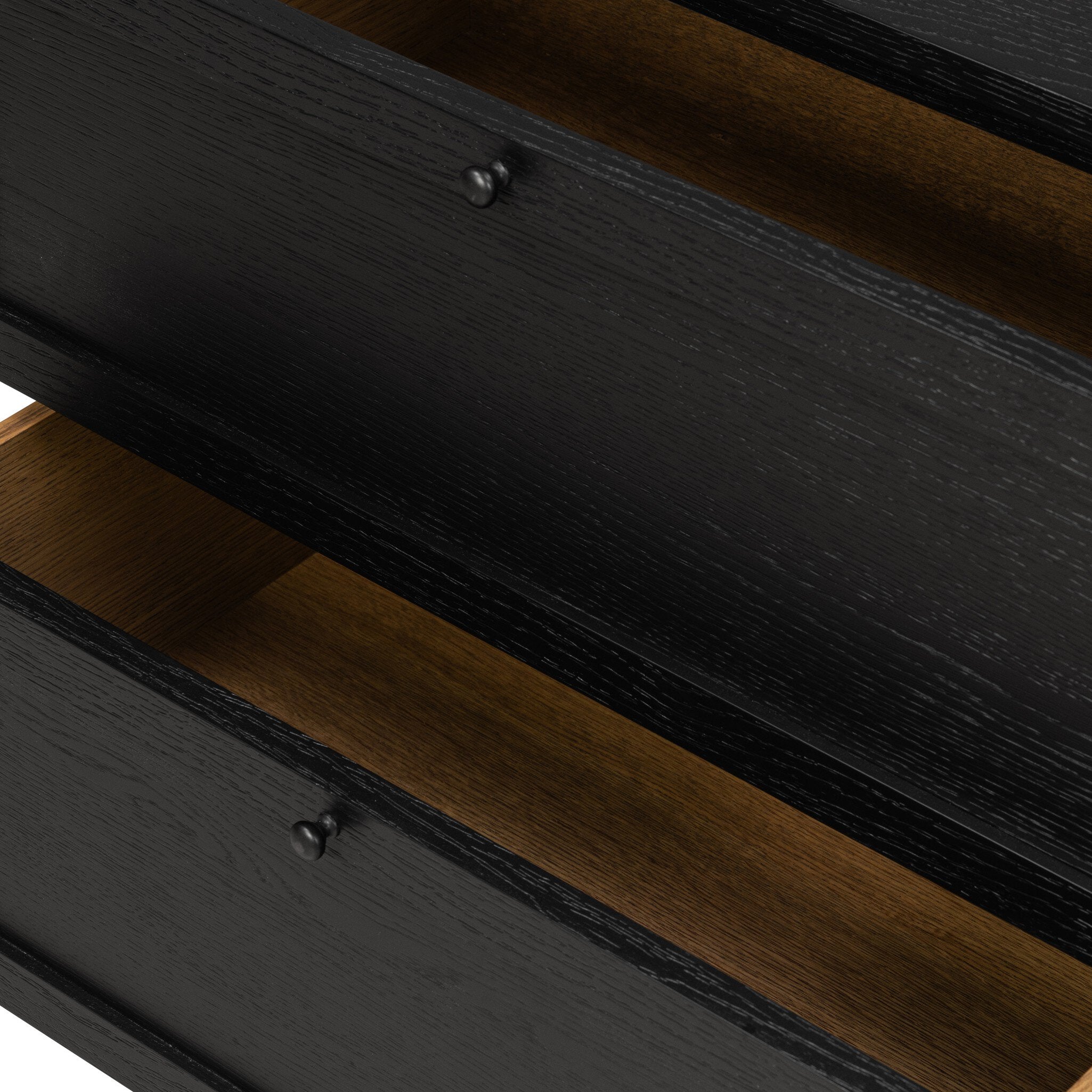 Millie Nightstand, Drifted Matte Black Veneer
