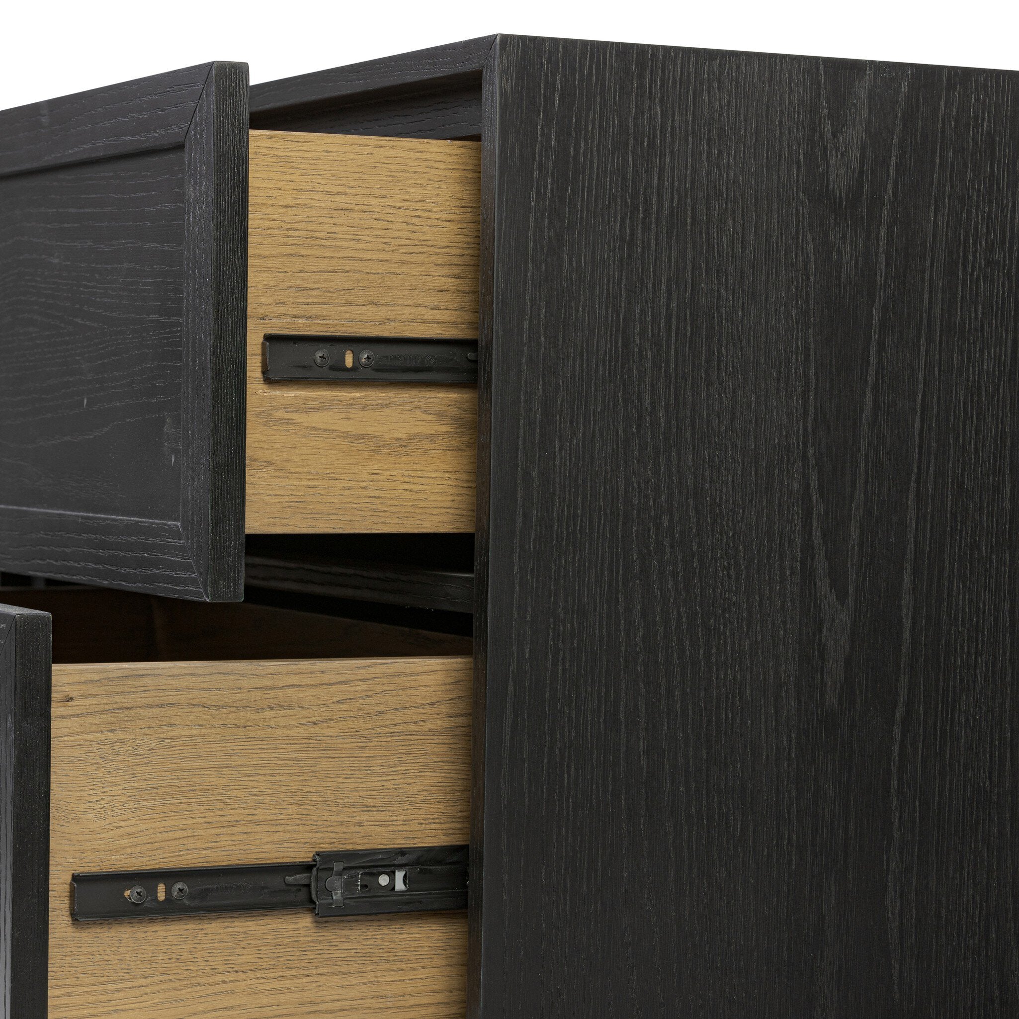 Millie Nightstand, Drifted Matte Black Veneer