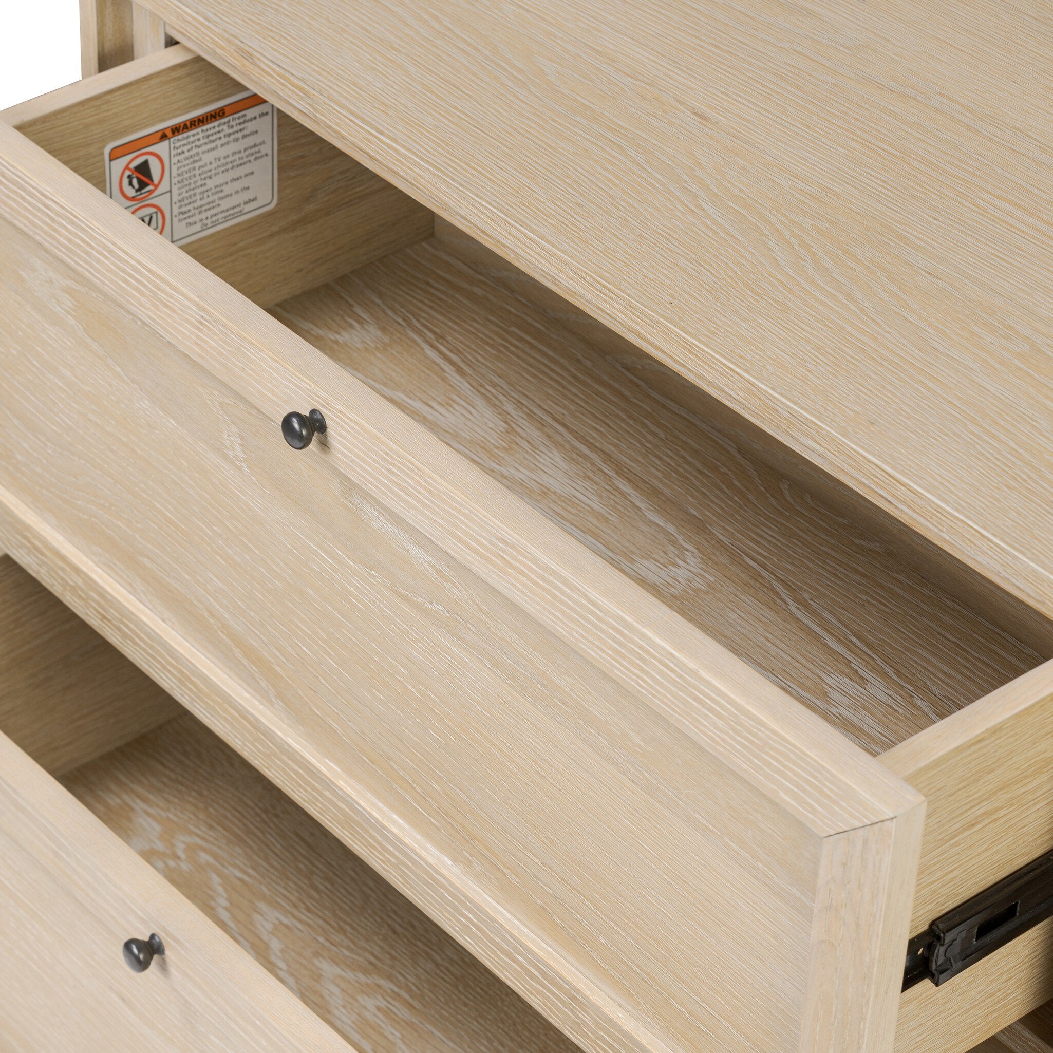 Millie Nightstand, Bleached Oak Veneer