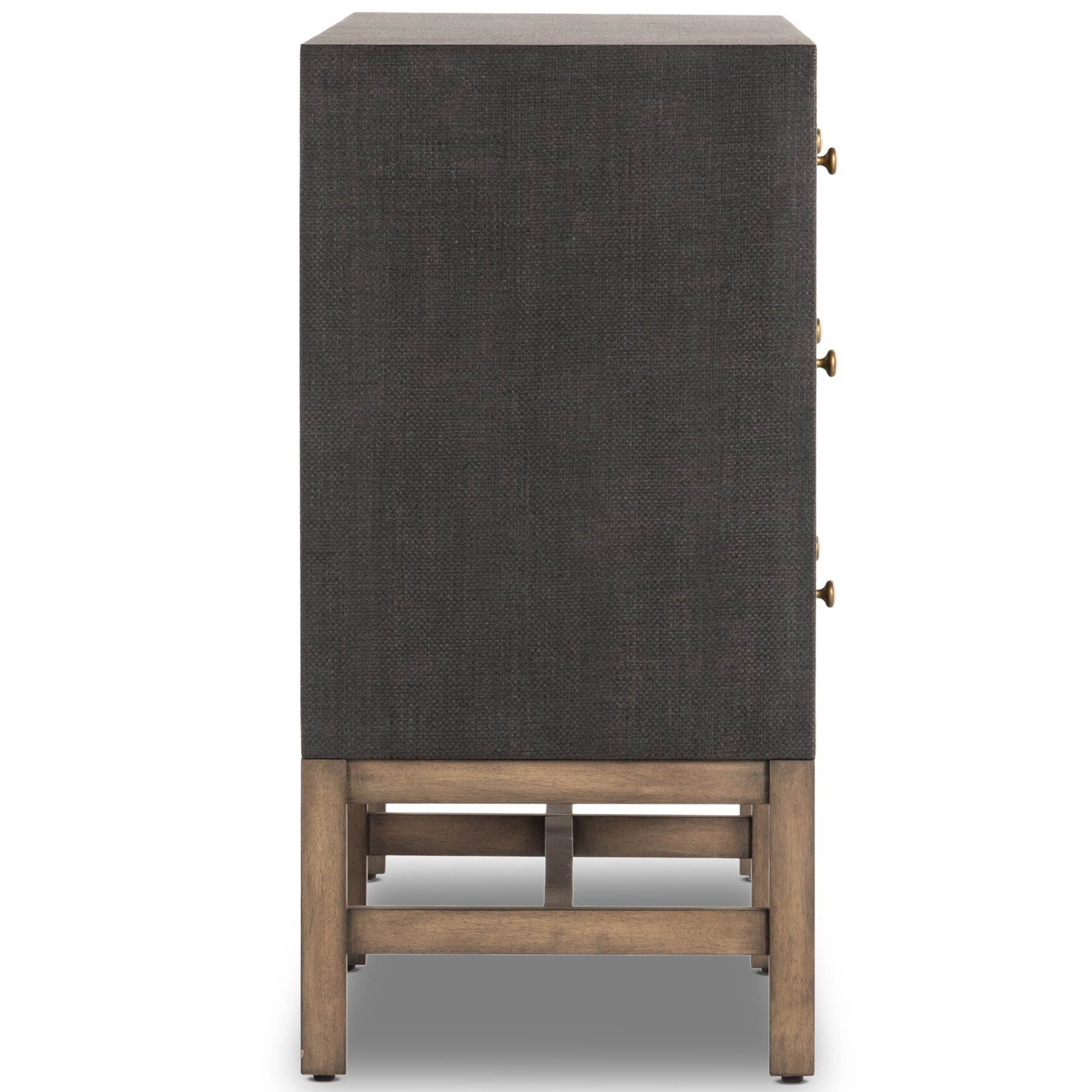 Fiona 6 Drawer Dresser, Black Raffia