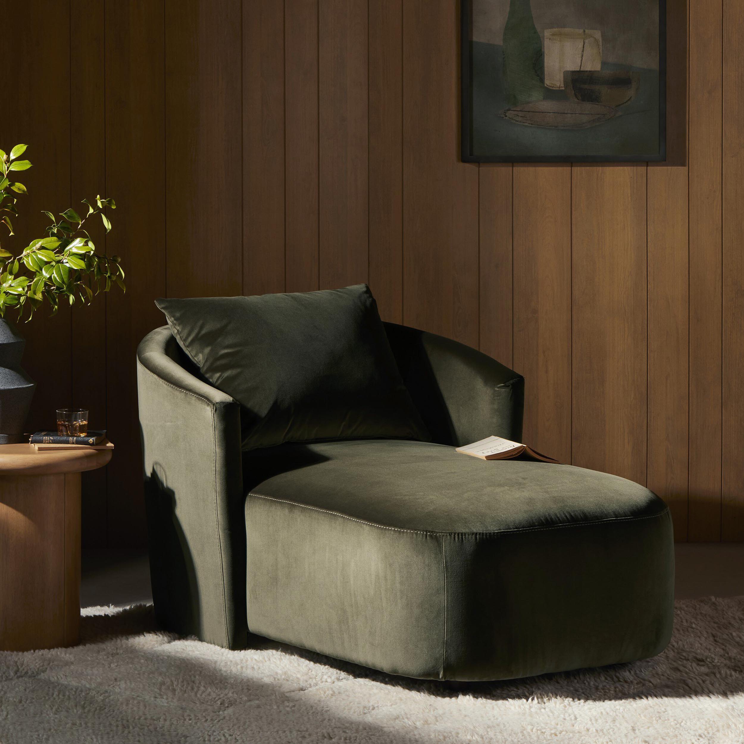 Farrah Chaise Lounge, Surrey Olive