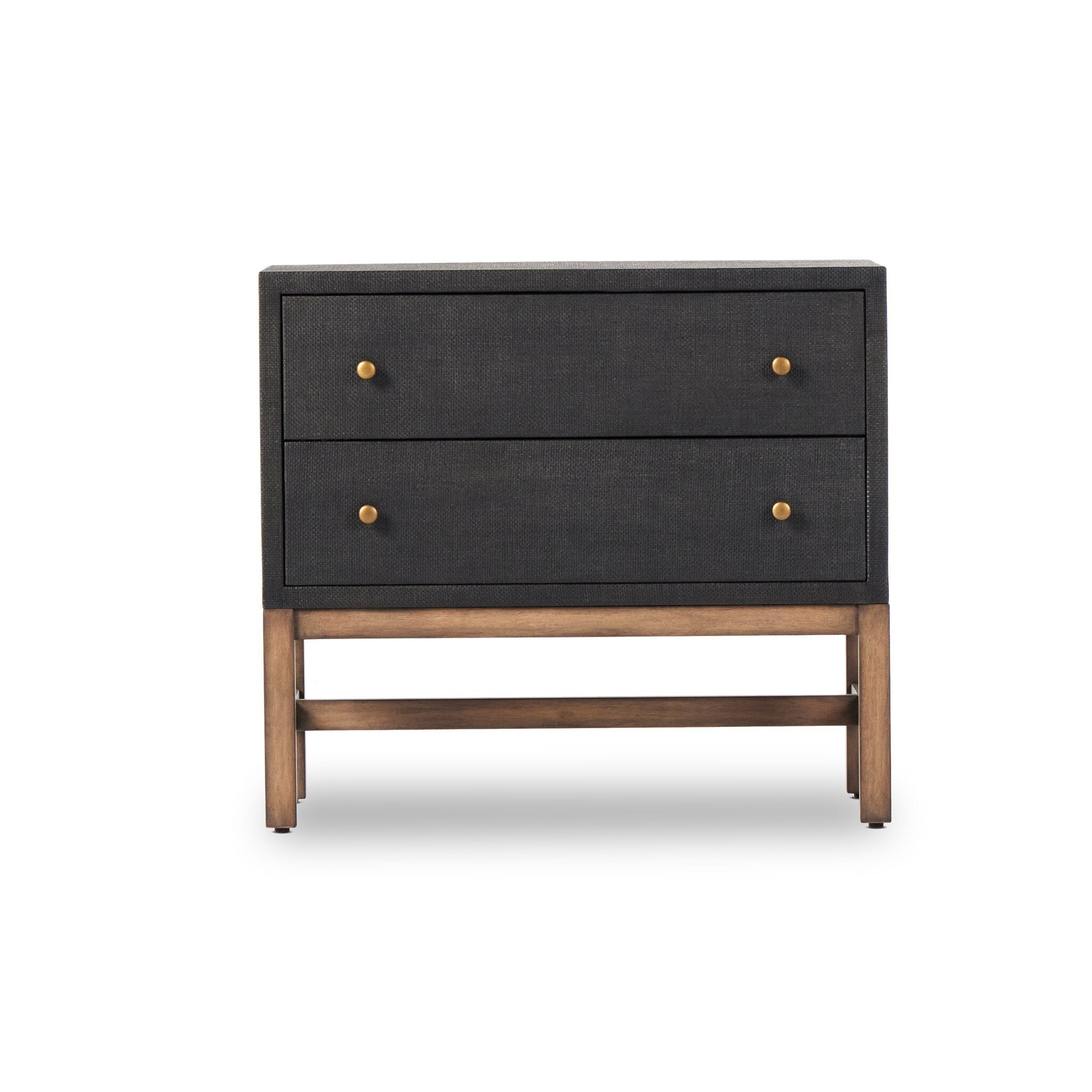 Fiona Nightstand, Black Raffia