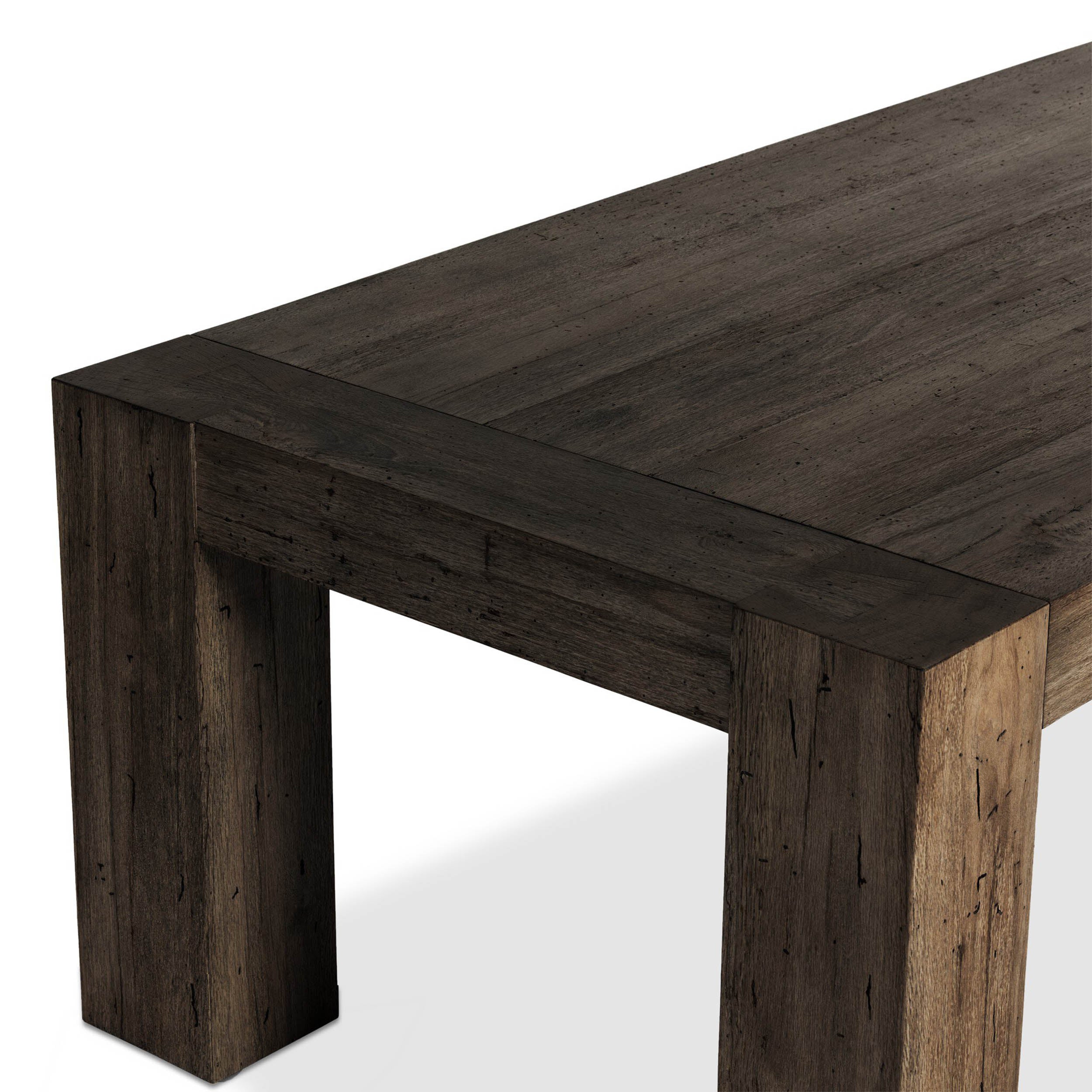 Abaso Dining Table, Ebony Rustic Wormwood Oak
