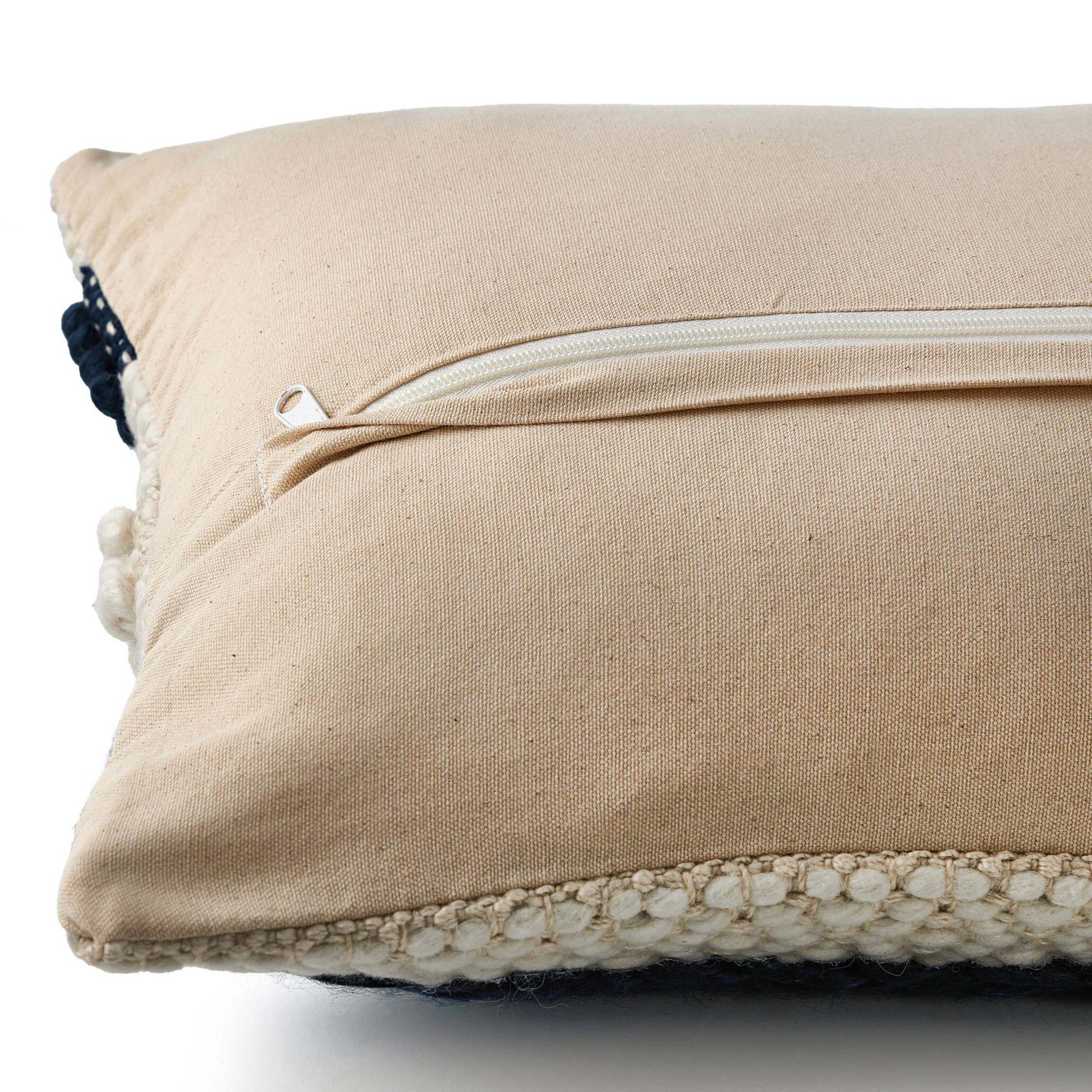 Textured Stripe Pillow, Navy, Natural