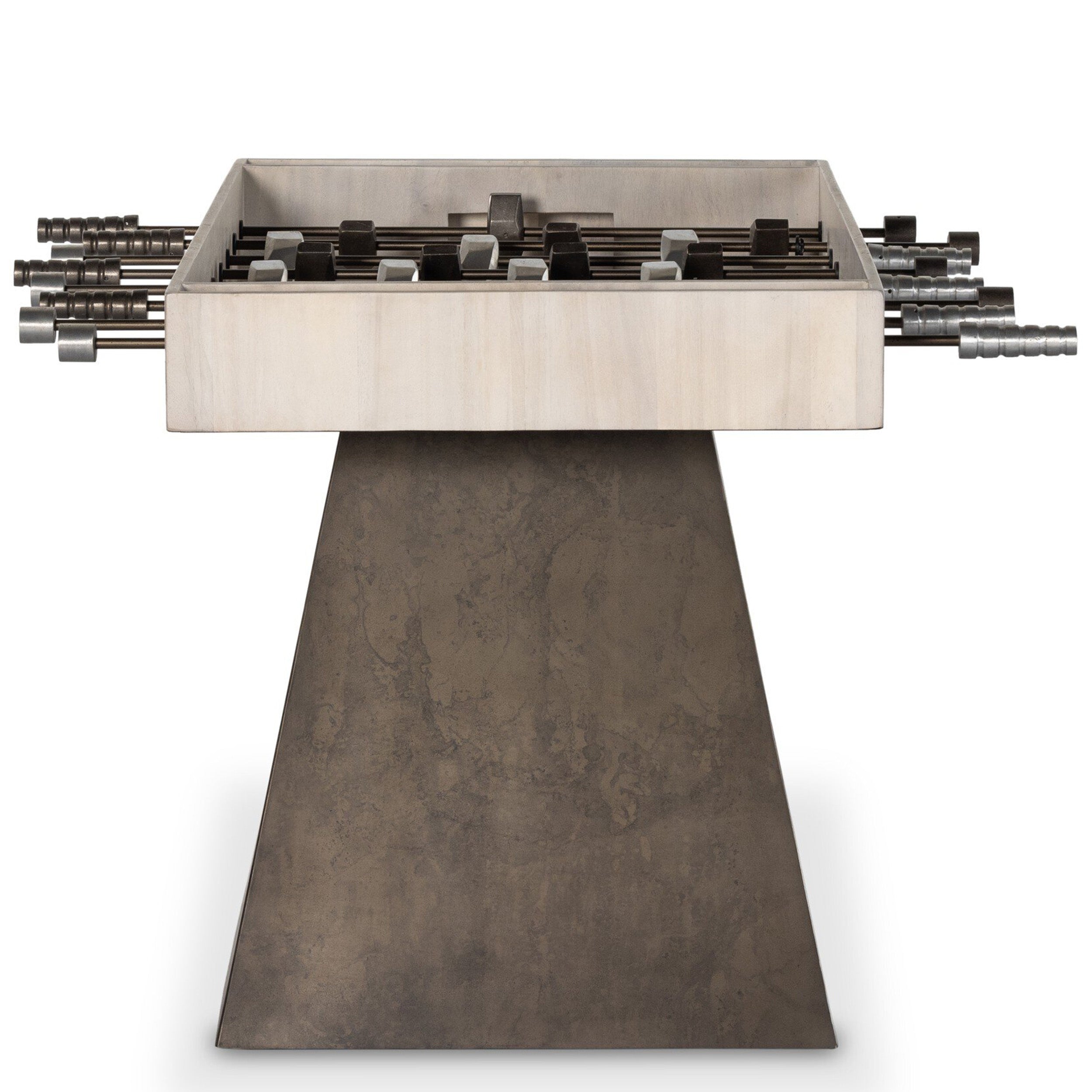 Foosball Table, Aged Grey Steel, Bleached Guanacaste